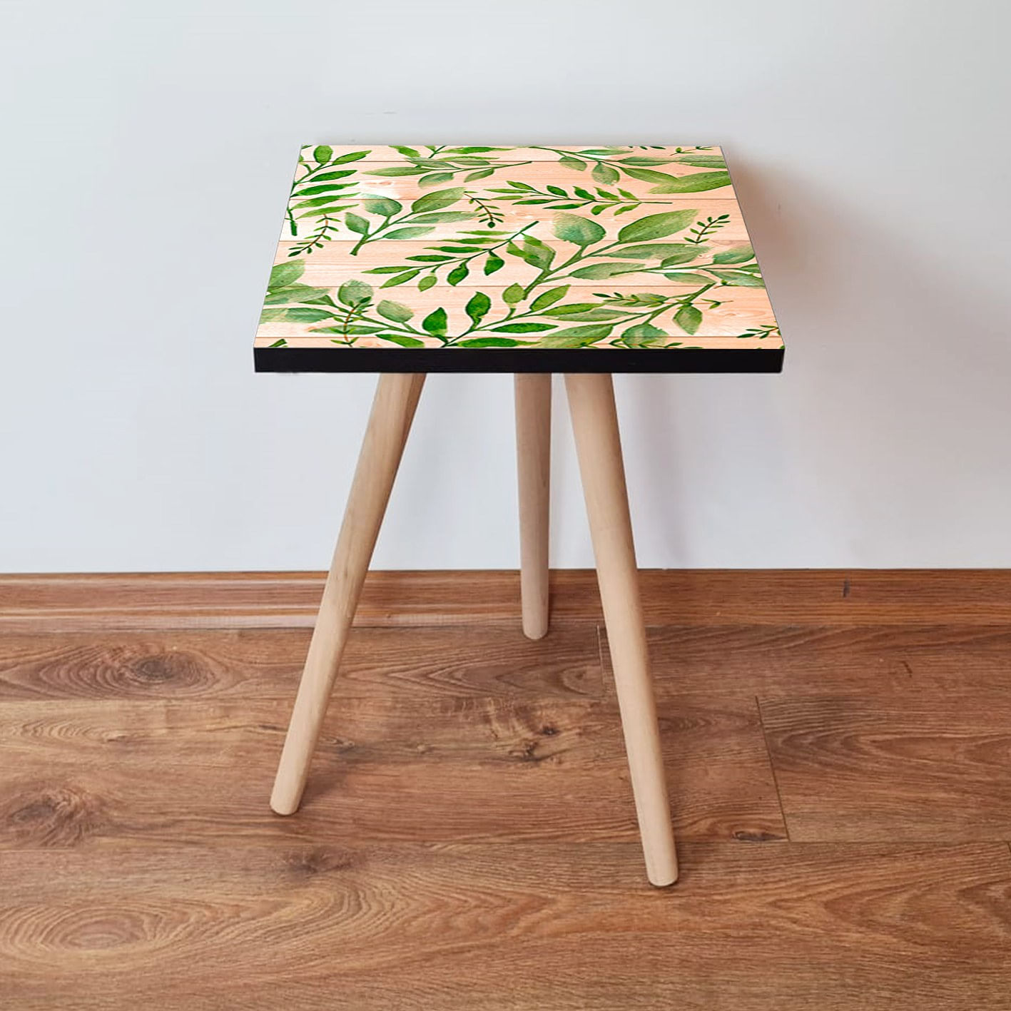 Masuta laterala, Hanah Home, mdf, verde si somon, 35x35x42 cm