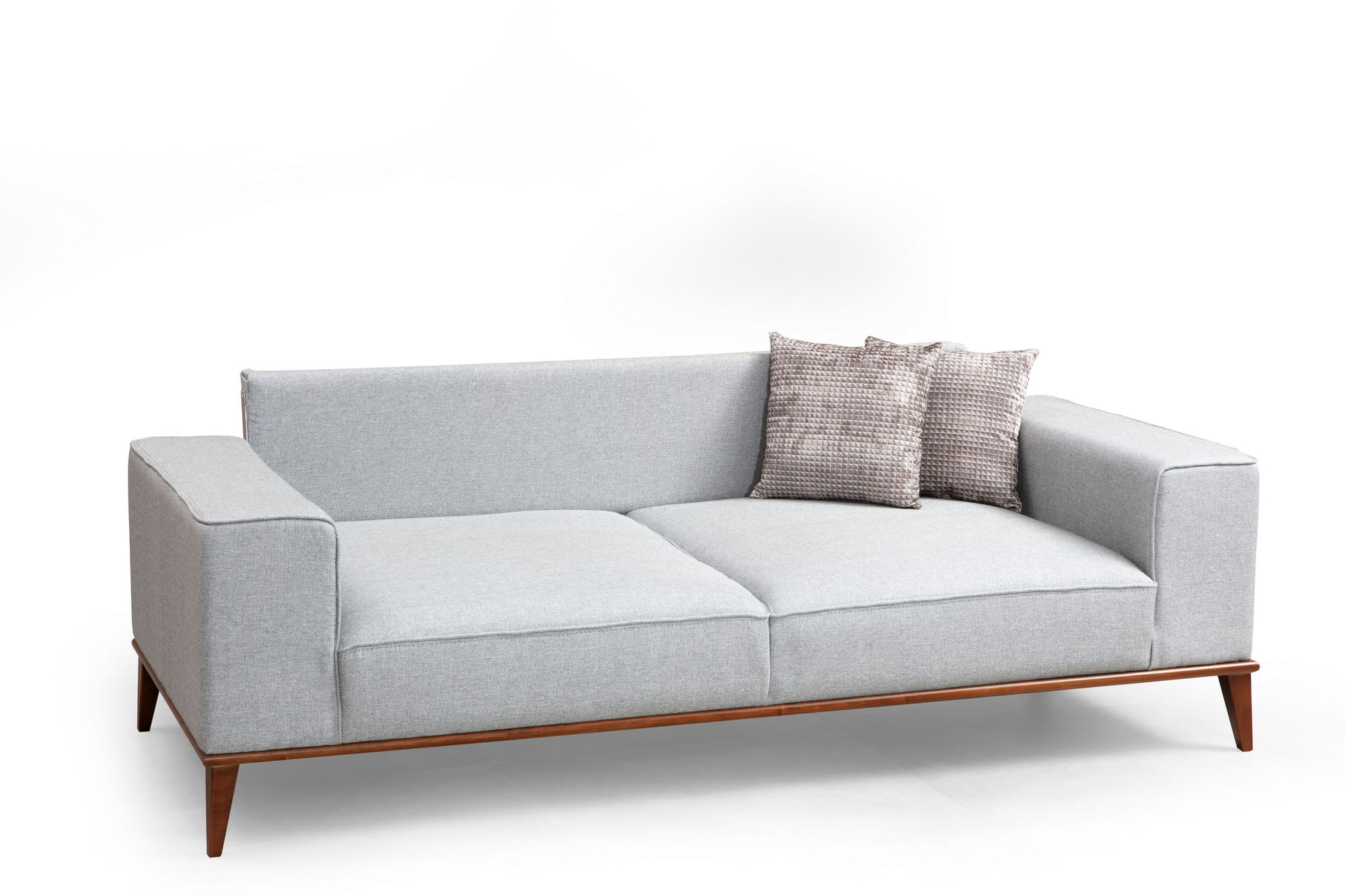 Canapea extensibila 3 locuri, Hanah Home, lemn fag si PAL, gri, 223x91x85 cm — imaginea 2