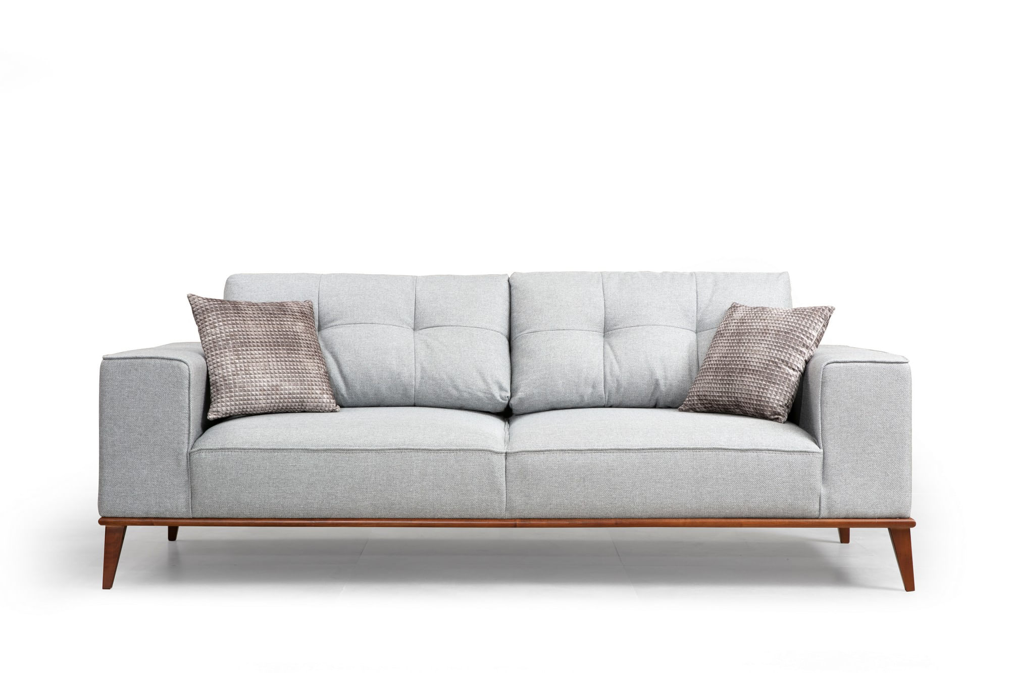 Canapea extensibila 3 locuri, Hanah Home, lemn fag si PAL, gri, 223x91x85 cm — imaginea 4