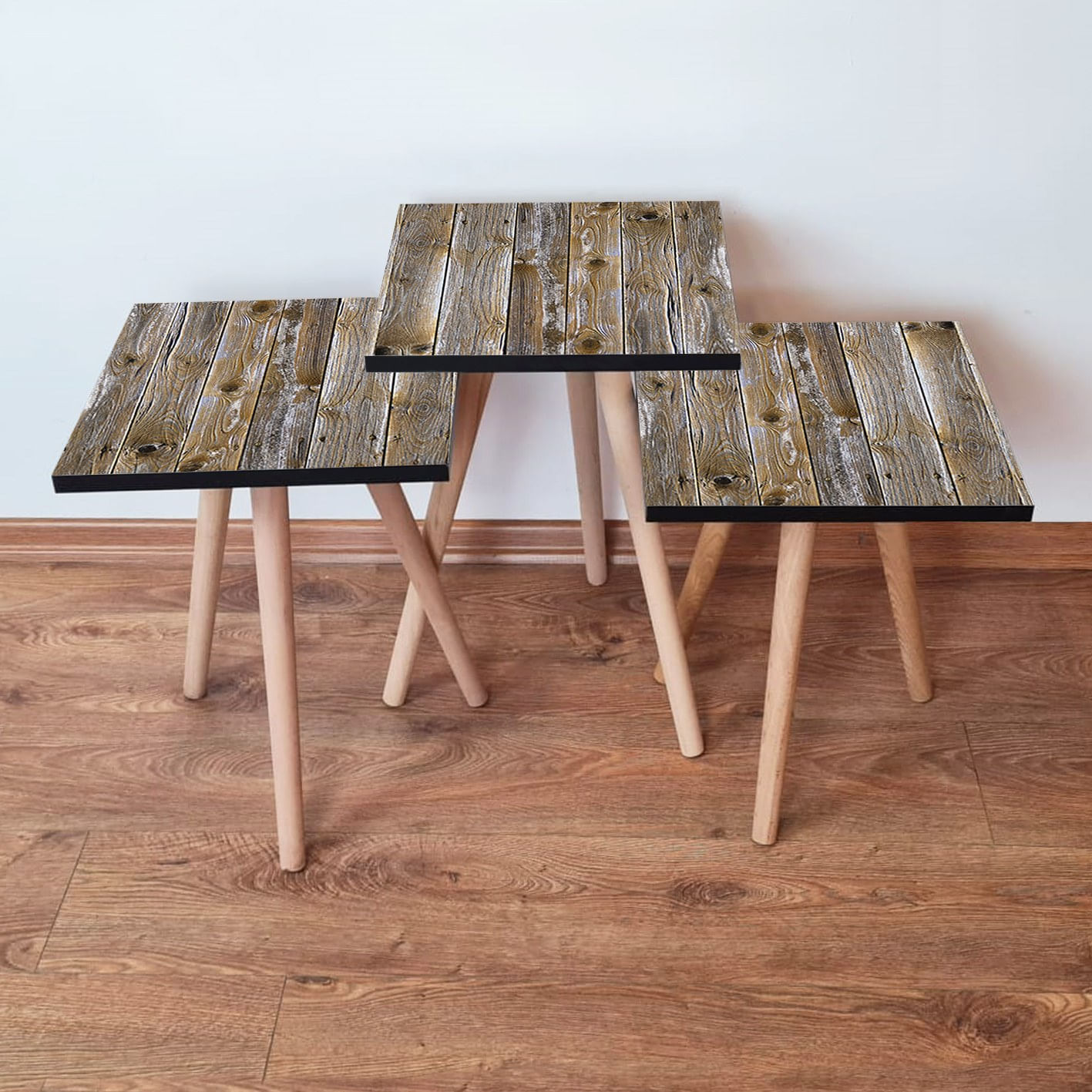 Set mese de cuib, Hanah Home, mdf, maro, 35x35x52 cm