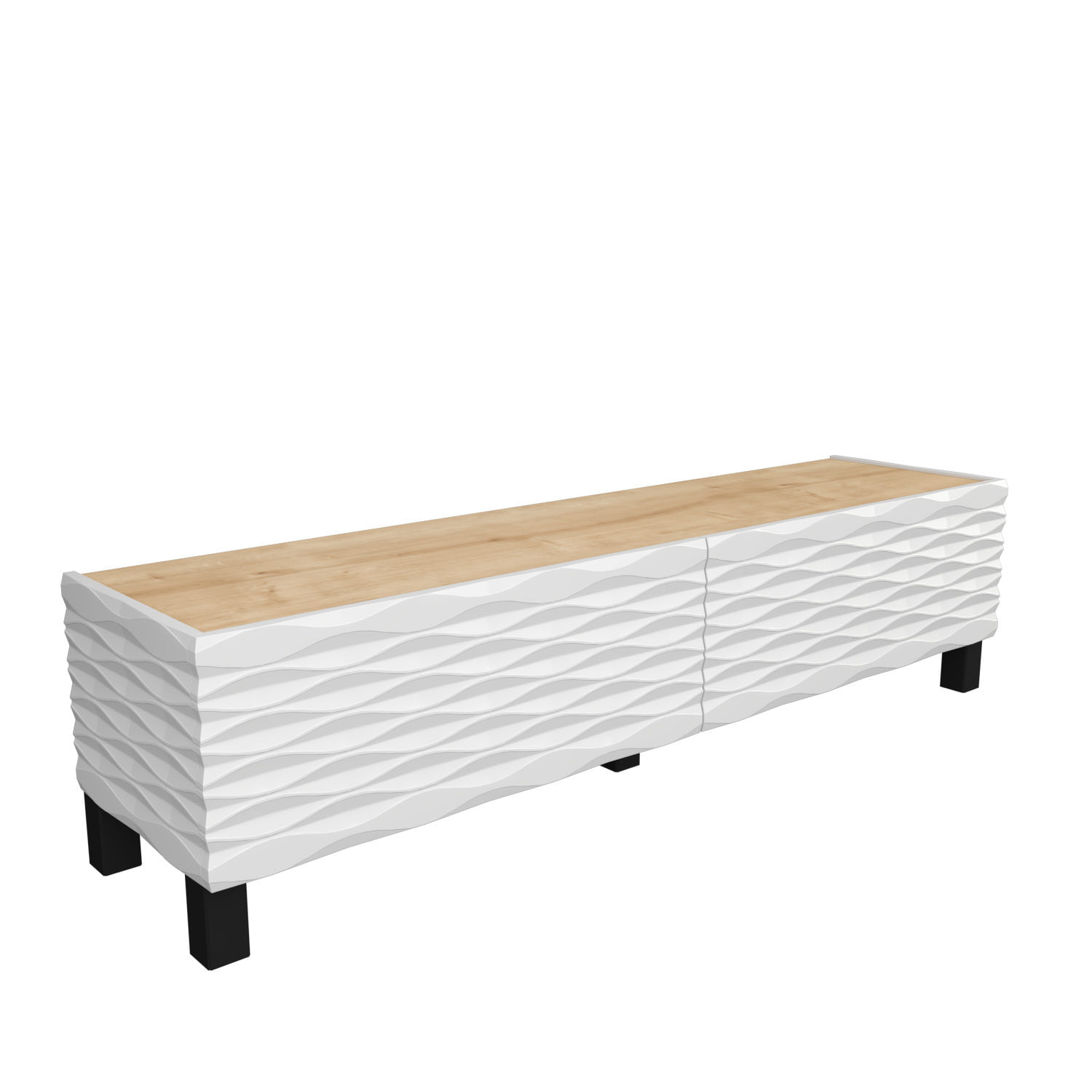 Comoda tv, Hanah Home, pal melaminat, safir si alb, 149.2x35x38 cm — imaginea 2