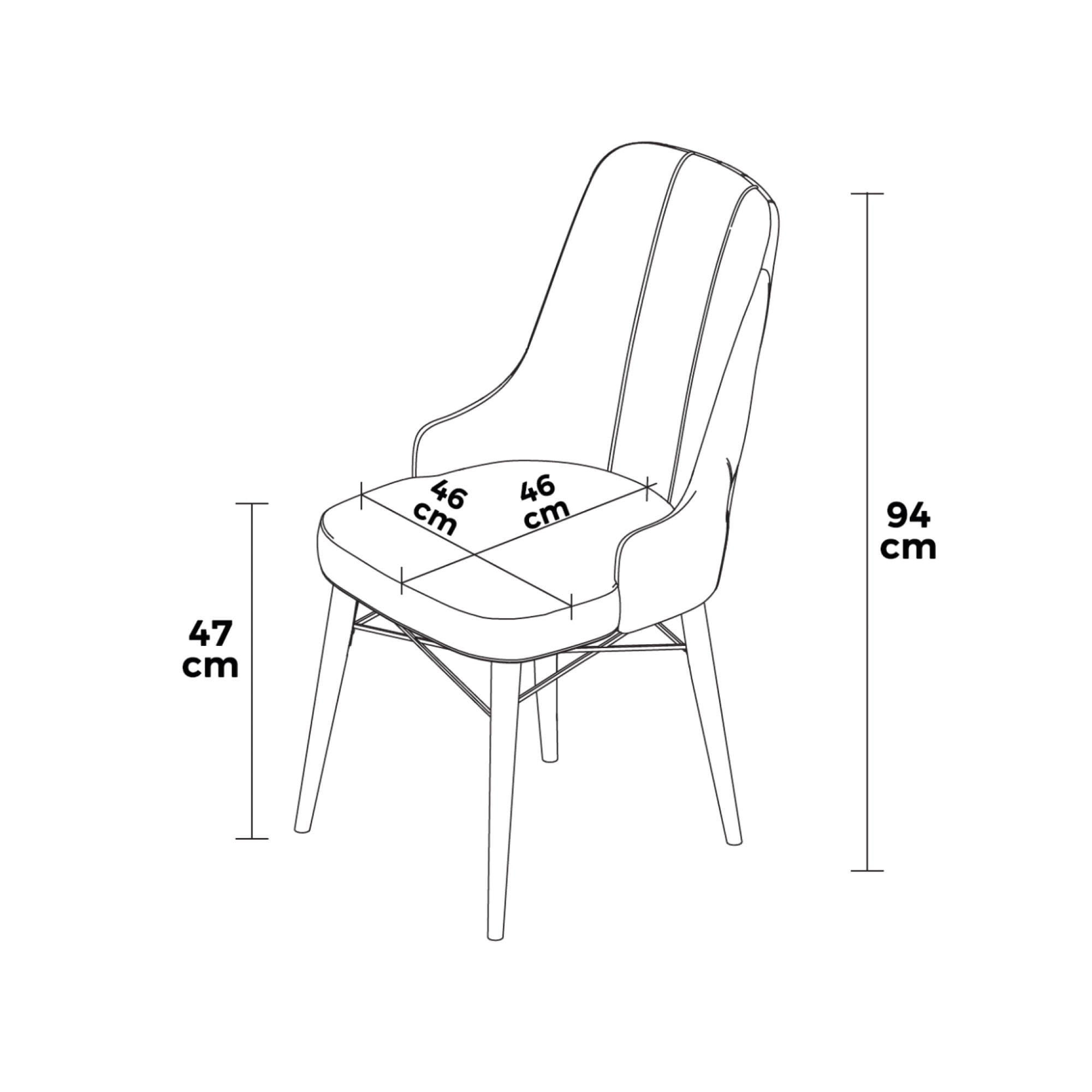 Set scaune, Hanah Home, metal, cappuccino si alb, 46x46x94 cm, 4 bucati — imaginea 2