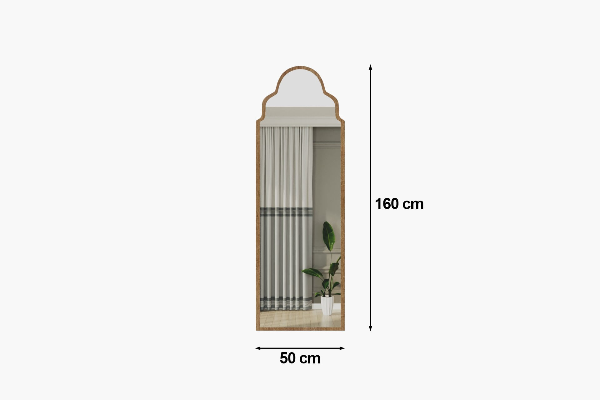 Oglinda, Hanah Home, mdf, stejar safir, 50x160x2.2 cm