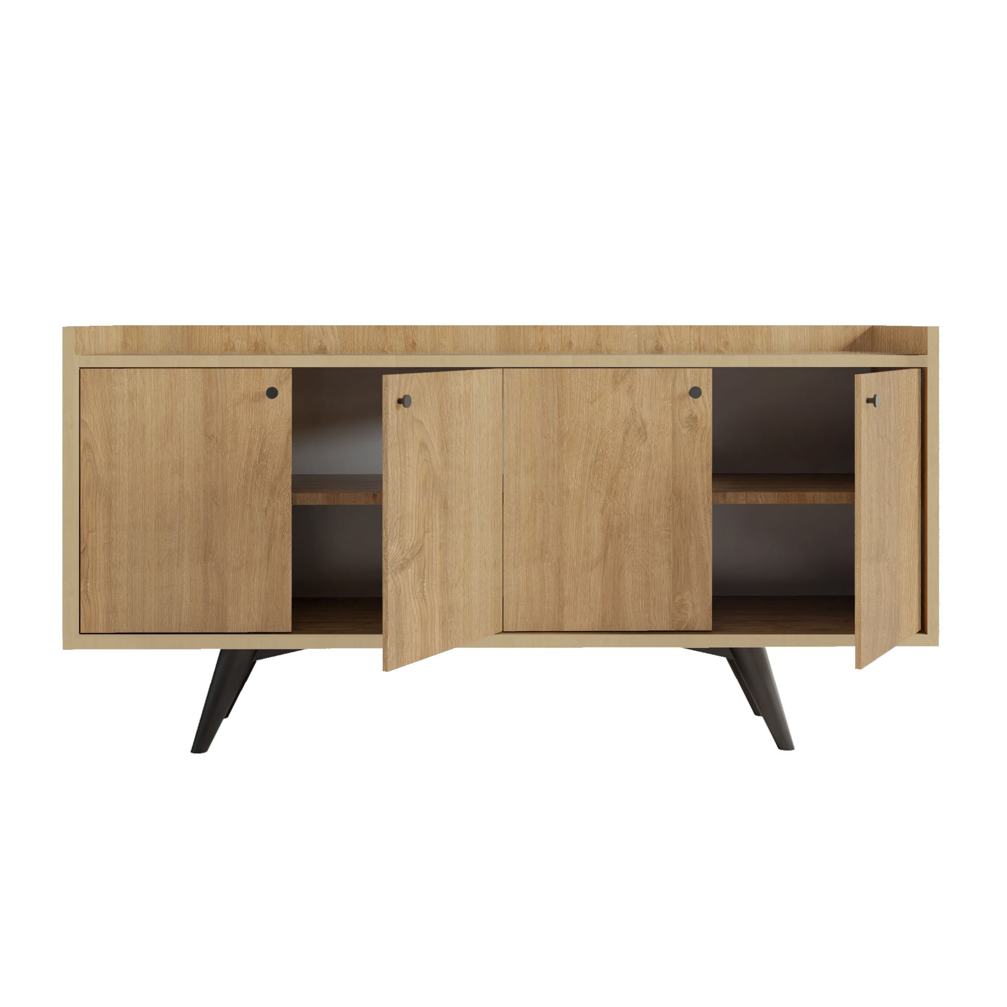 Consola, Hanah Home, pal melaminat, stejar, 150x40x75 cm — imaginea 4