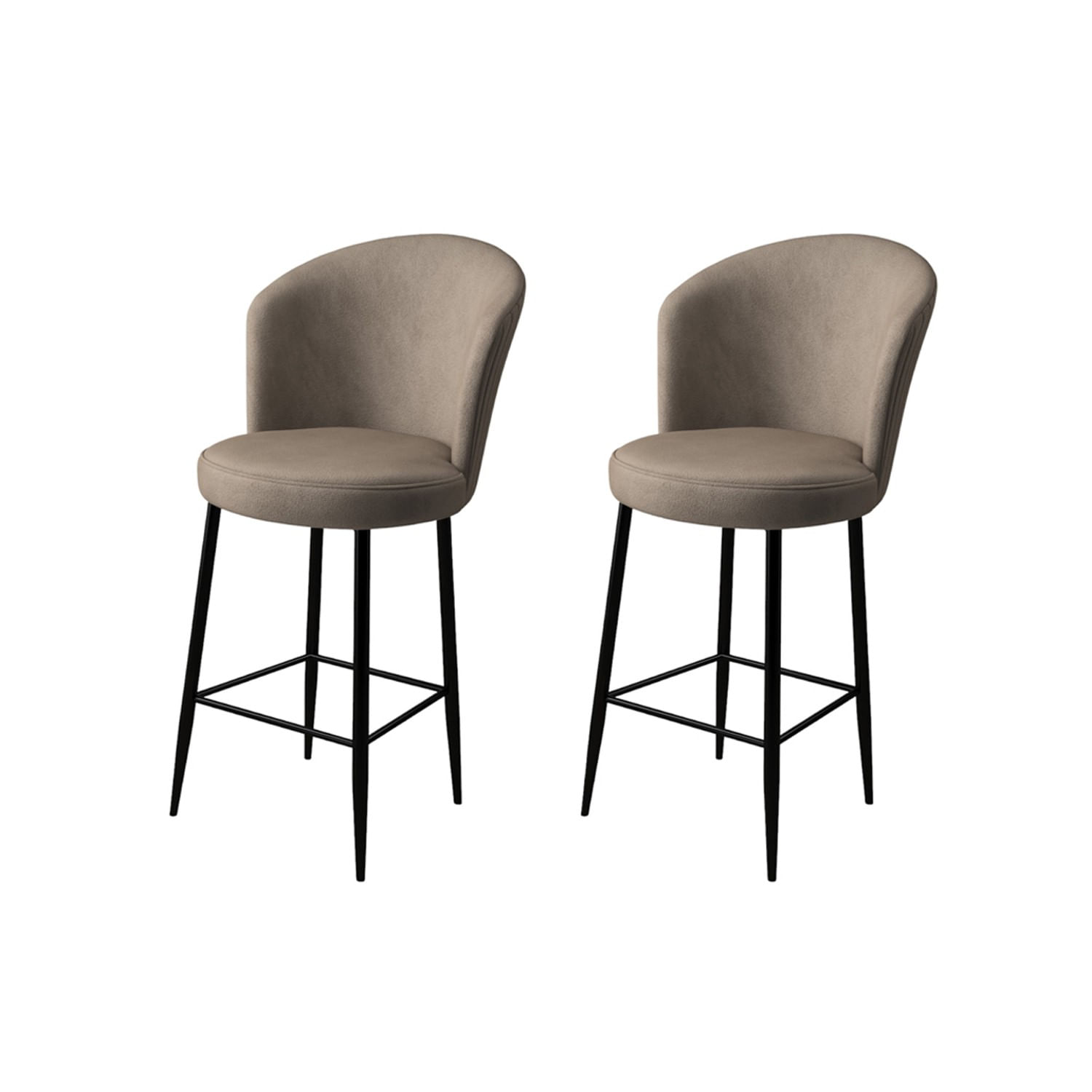 Set scaune bar, Hanah Home, metal, cappuccino si negru, 46x40x102 cm — imaginea 2