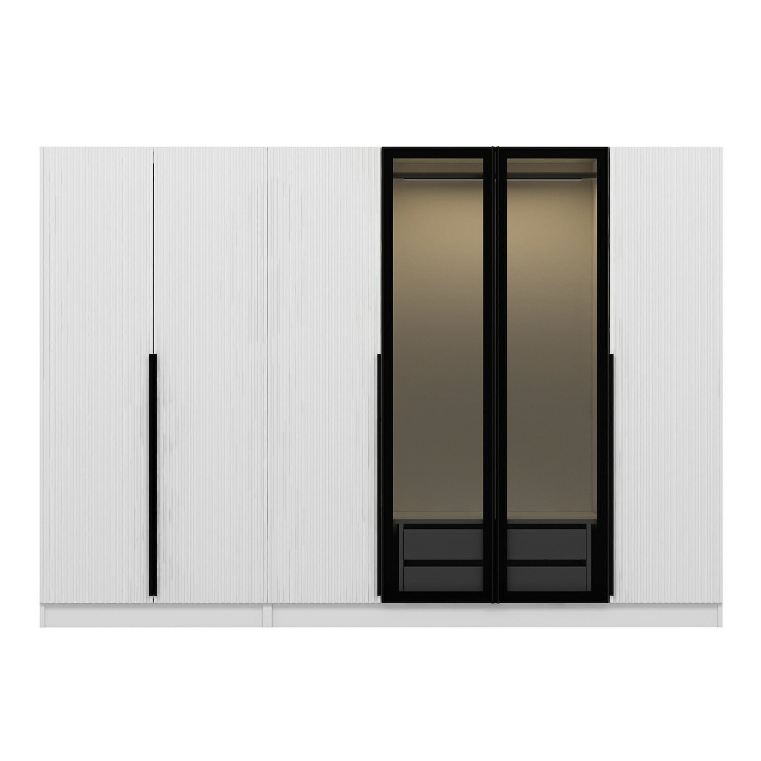 Dulap, Hanah Home, panou aglomerat cu melamina, fume, 270x210x52 cm — imaginea 2
