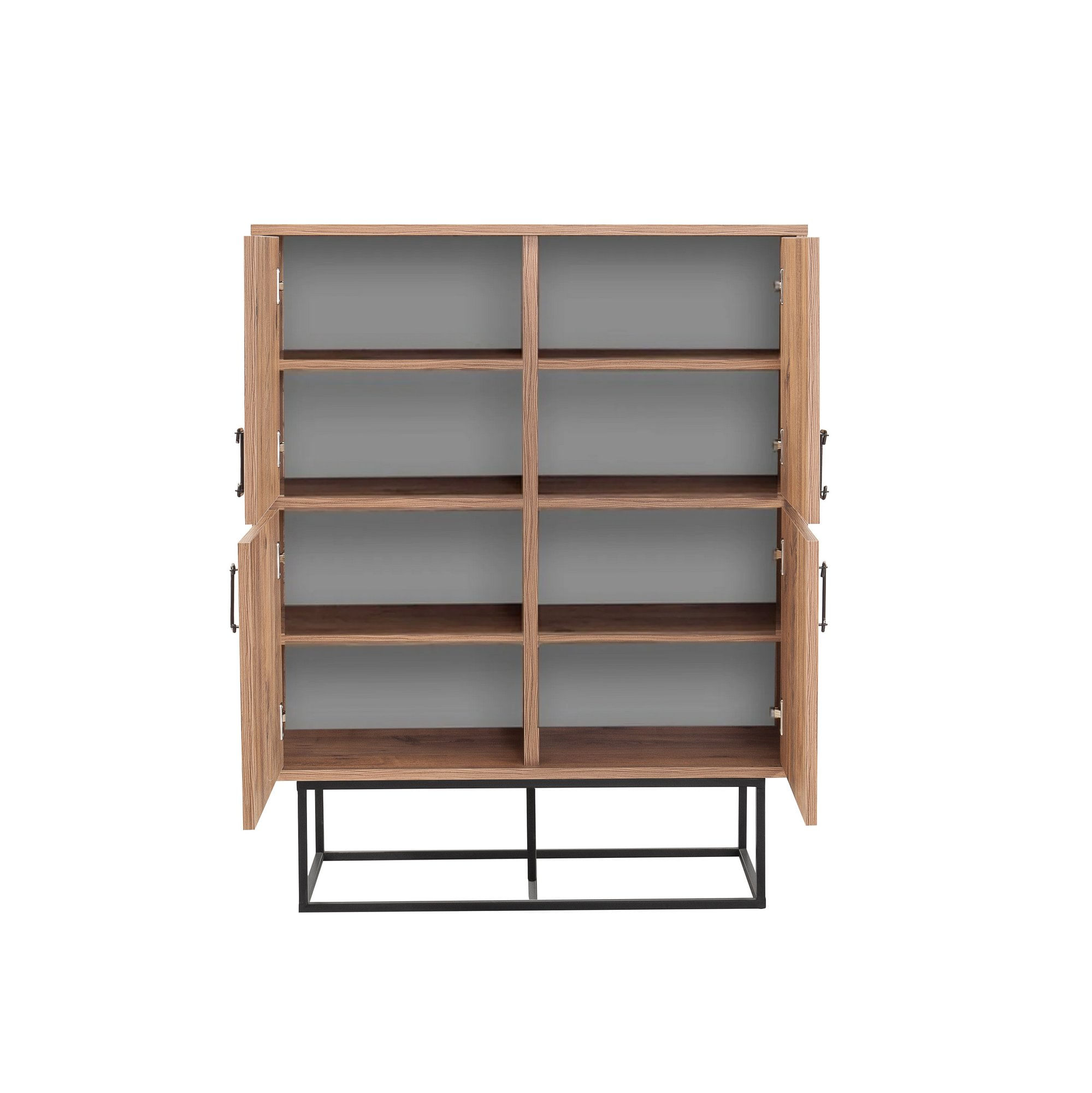 Dulap multifunctional, Hanah Home, panou aglomerat melaminat, pin atlantic si negru, 93x36x115 cm — imaginea 2