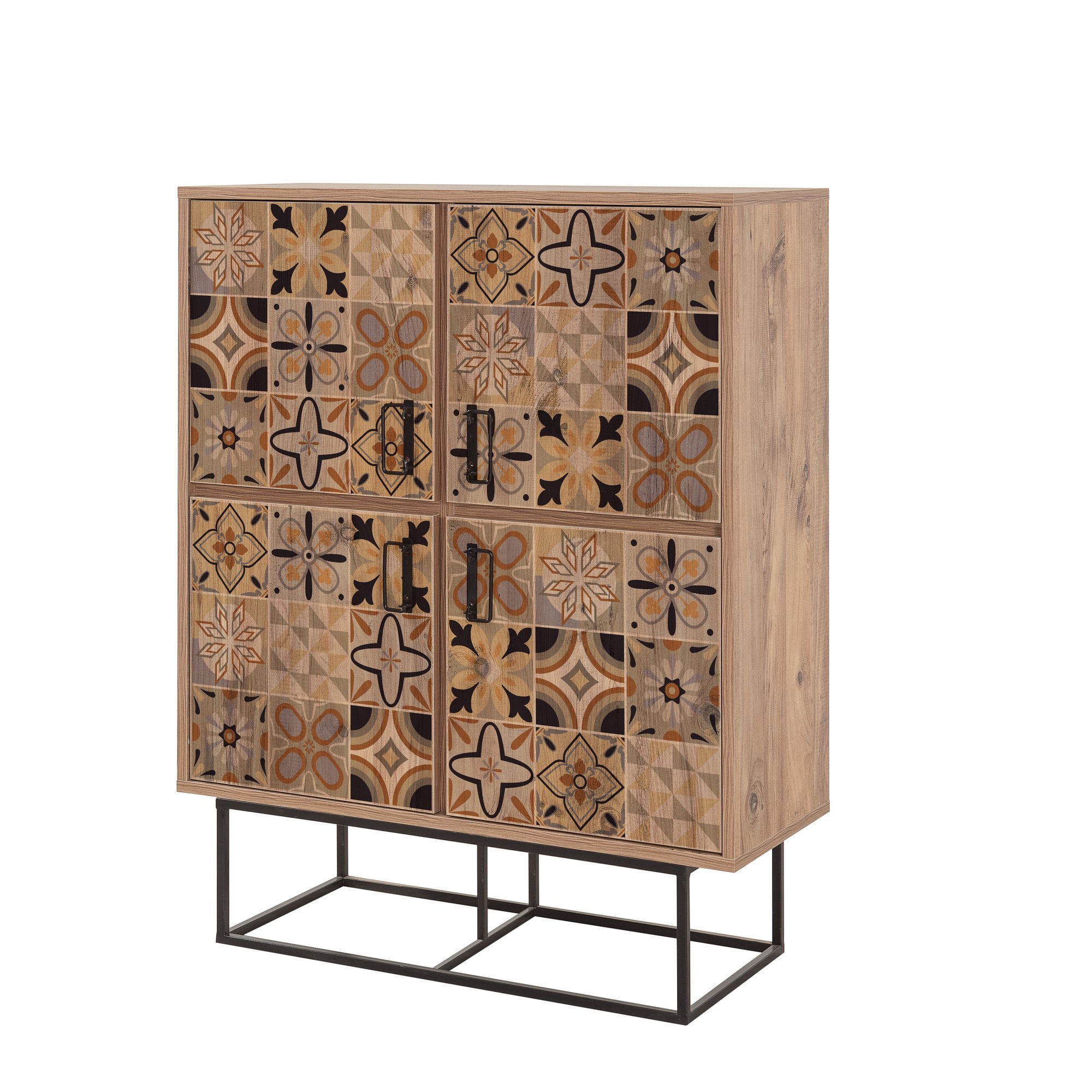 Dulap multifunctional, Hanah Home, panou aglomerat melaminat, pin atlantic si negru, 93x36x115 cm — imaginea 4