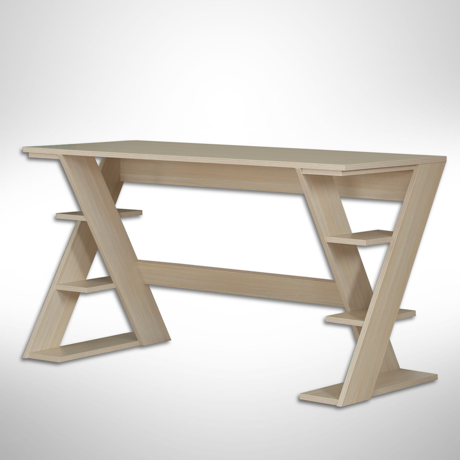 Birou, Hanah Home, pal, stejar deschis, 140x60x73 cm — imaginea 9