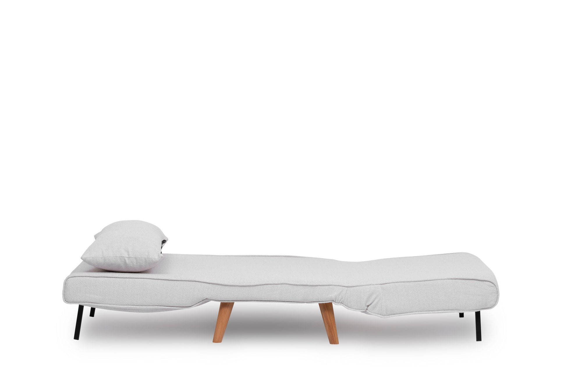 Canapea extensibila, Hanah Home, material teddy, alb, 180x80 cm — imaginea 3