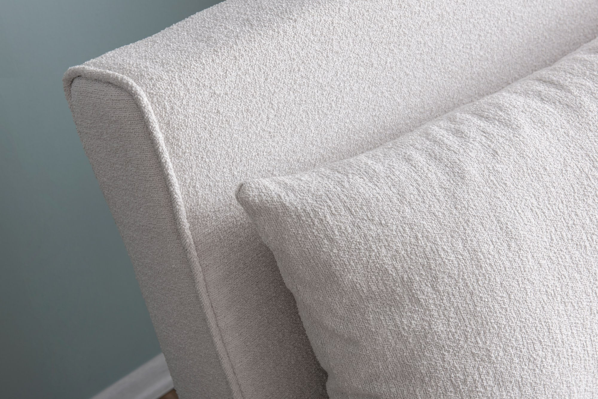 Canapea extensibila, Hanah Home, material teddy, alb, 180x80 cm — imaginea 4
