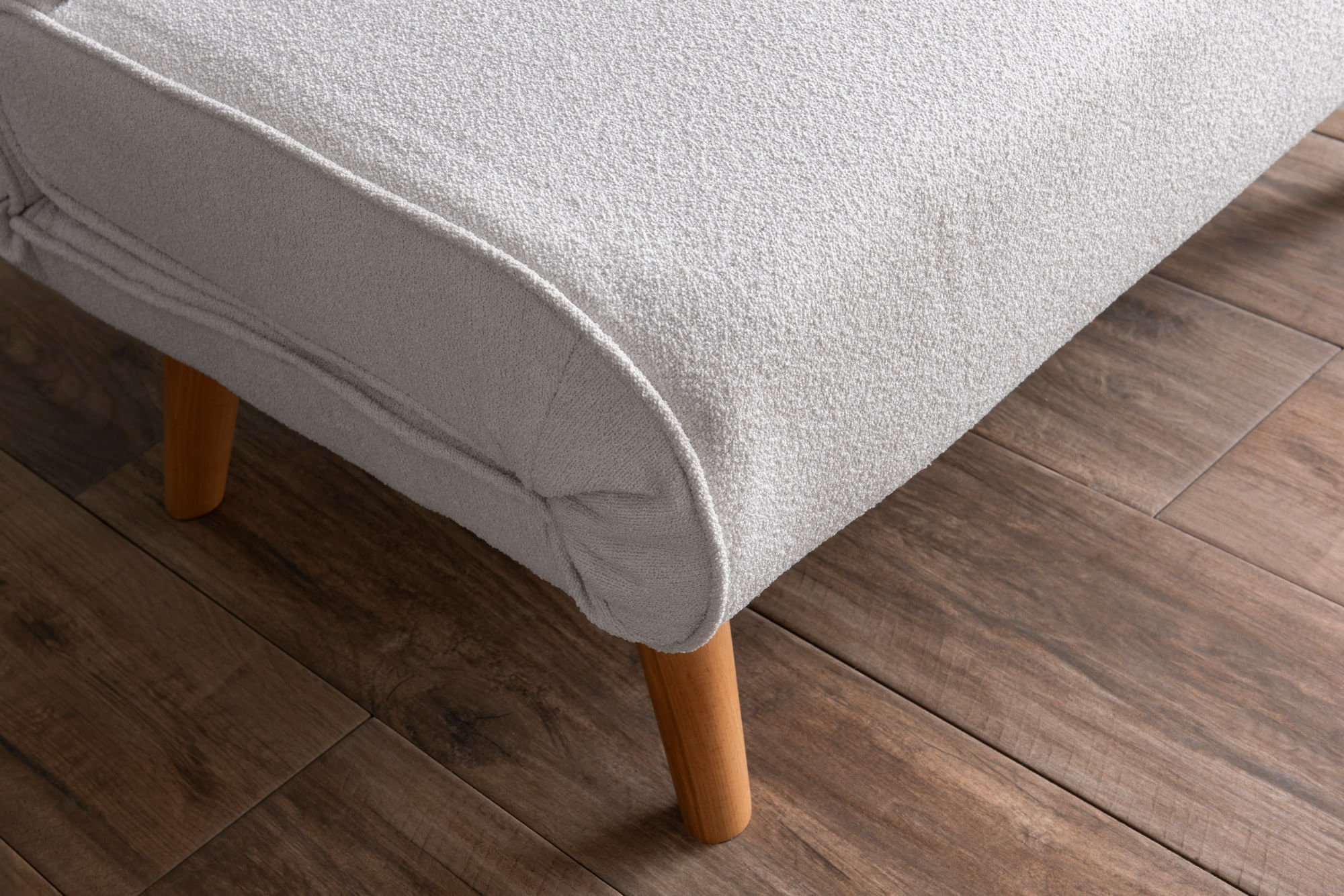 Canapea extensibila, Hanah Home, material teddy, alb, 180x80 cm — imaginea 14