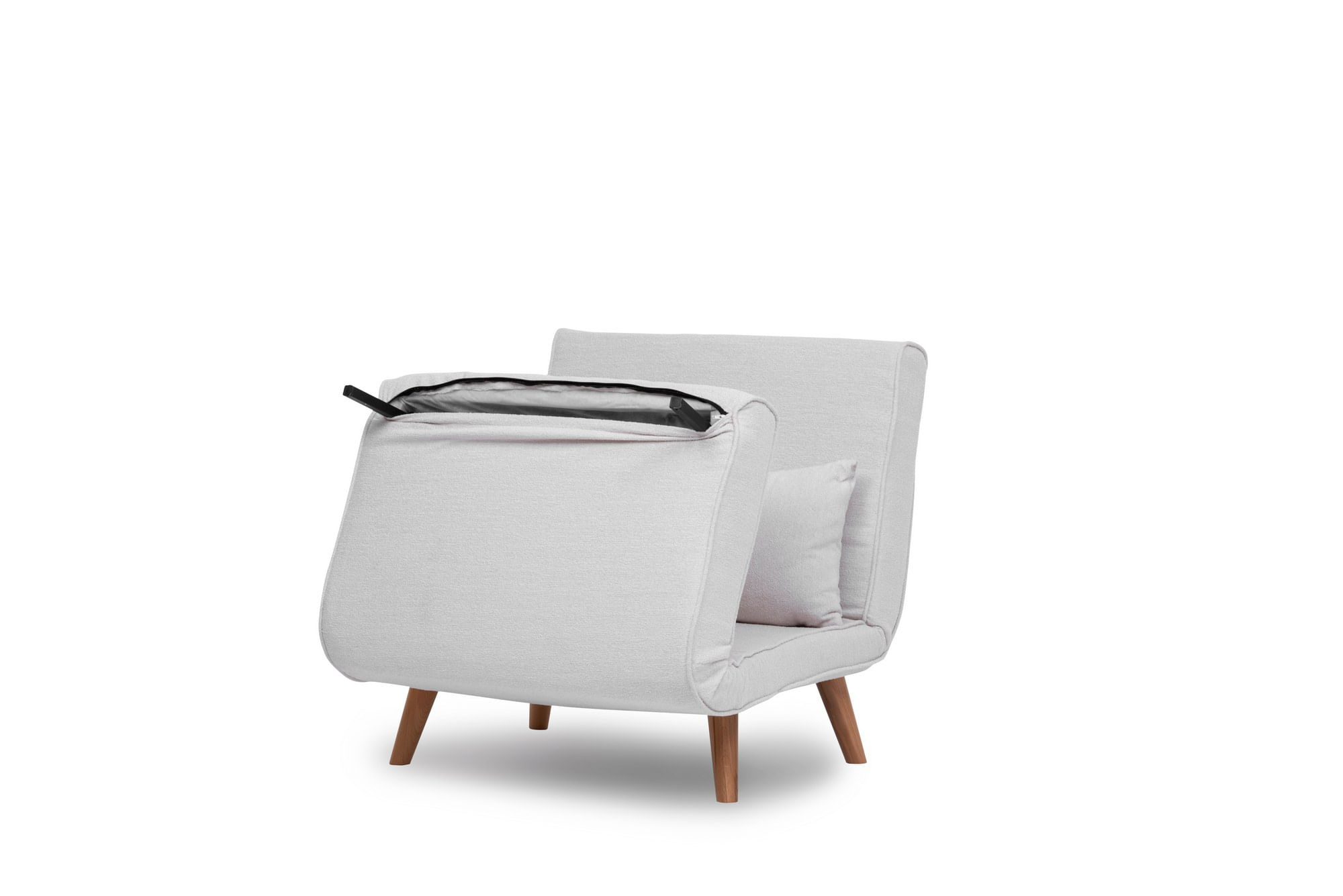 Canapea extensibila, Hanah Home, material teddy, alb, 180x80 cm — imaginea 18
