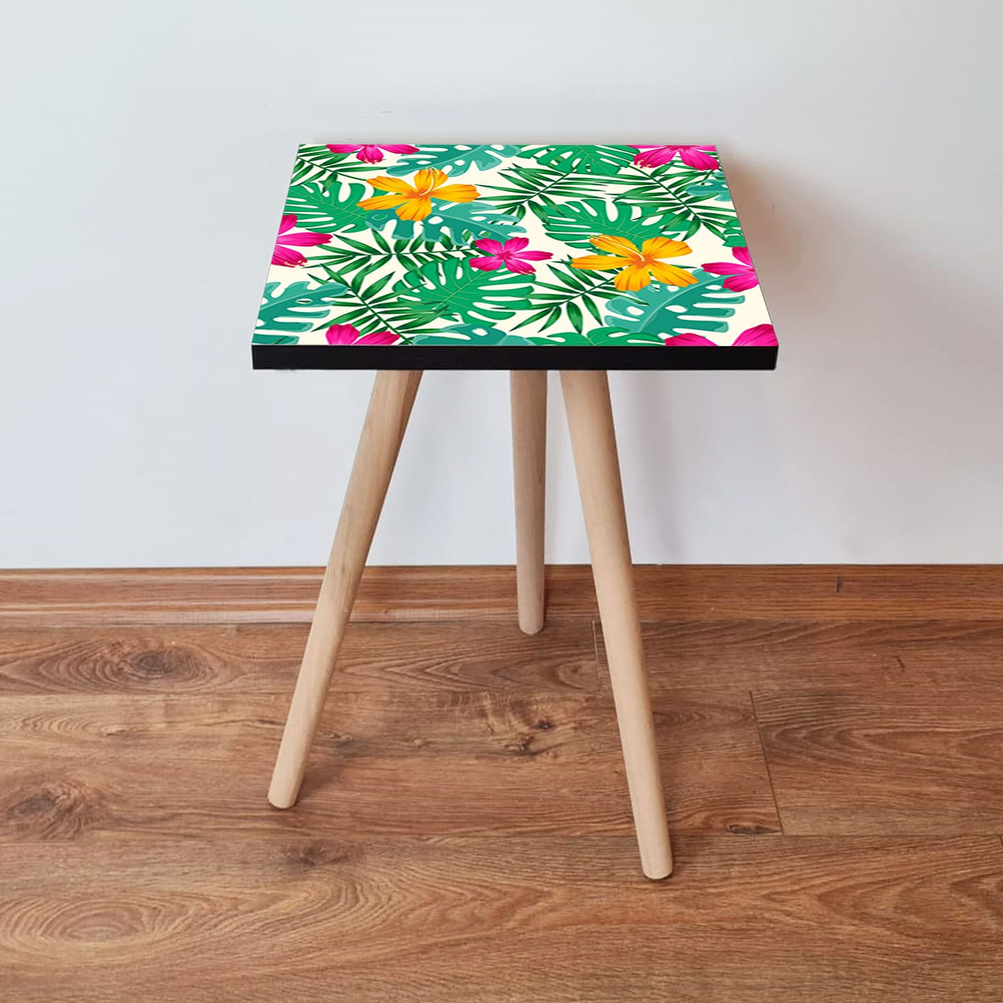 Masuta laterala, Hanah Home, mdf, verde galben fucsia alb, 35x35x42 cm