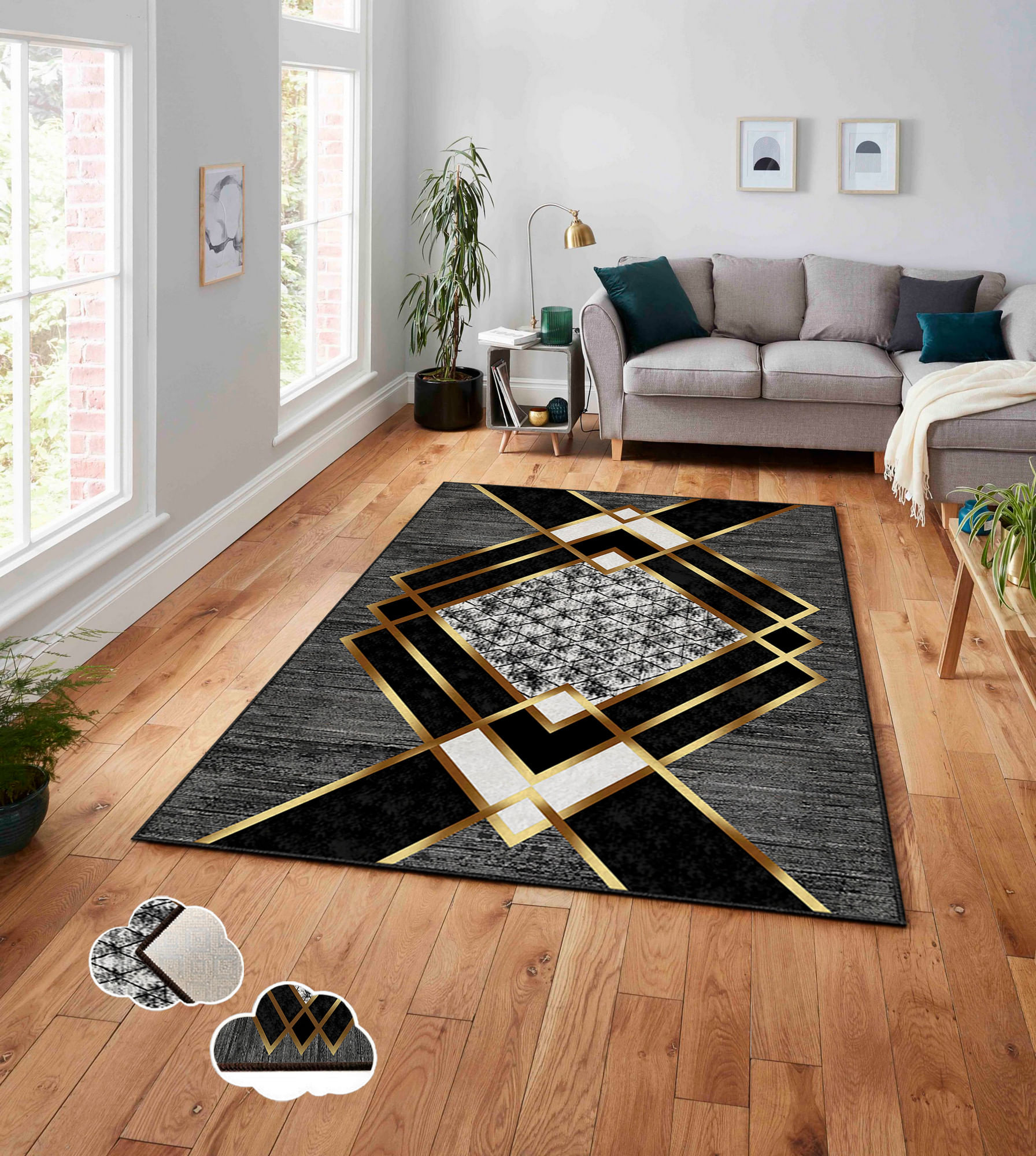 Covor, Conceptum Hypnose, multicolor, 160x230 cm, 100% poliester, antiderapant, 288NGR2445 - 1 | YEO