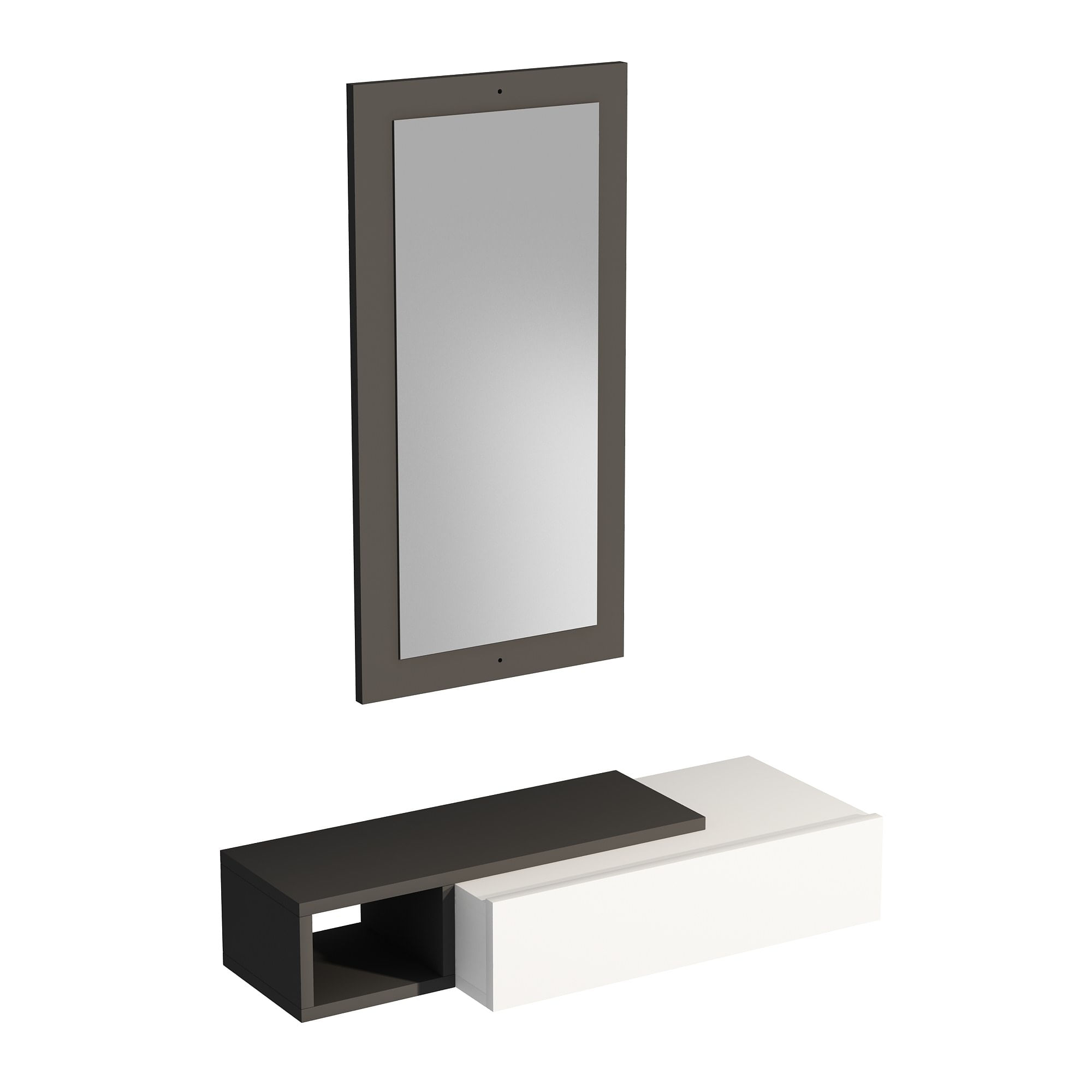 Consola, Hanah Home, pal melaminat, antracit si alb, 82x29.6x15.8 cm — imaginea 2