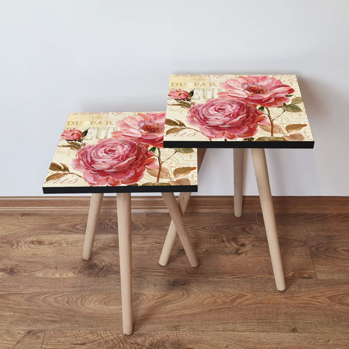 Set masute de cafea, Hanah Home, mdf, multicolor, 35x35x47 cm, 2 piese, 481LNA2544