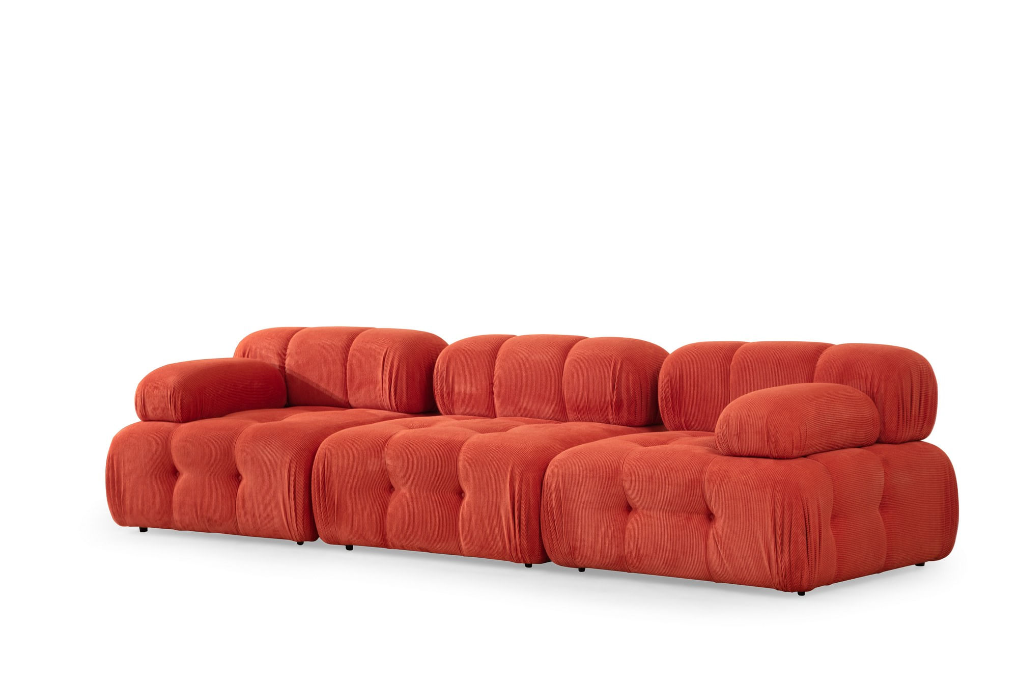 Canapea 3 locuri, Hanah Home, lemn fag si pal, rosu, 300x100x80 cm — imaginea 7