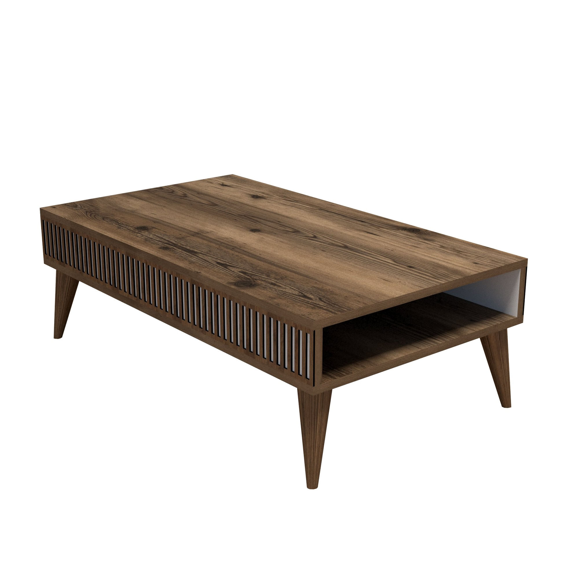 Masuta de cafea, Hanah Home, pal melaminat, nuc, 105x60x34.6 cm, 845HCT2852 — imaginea 3