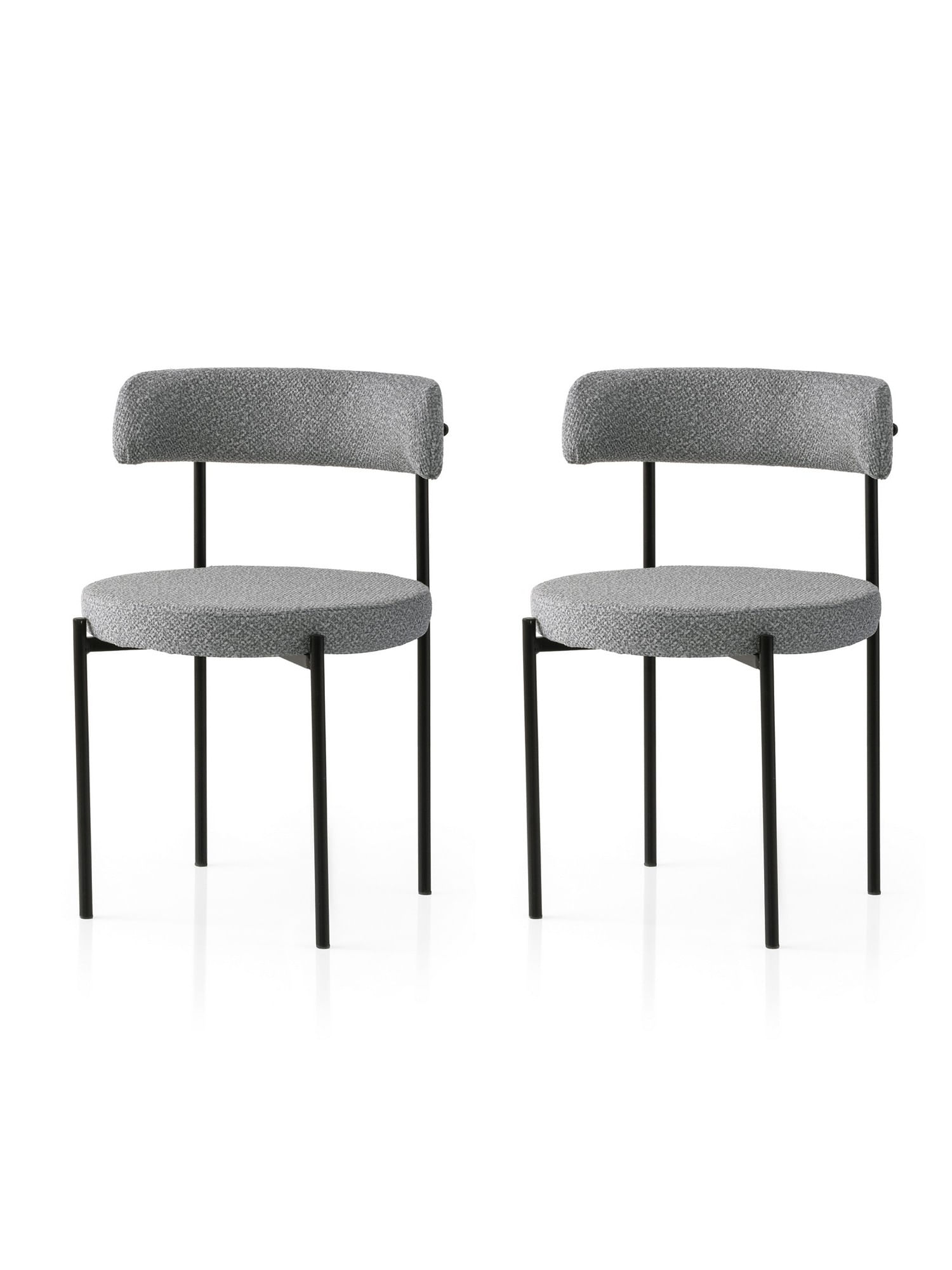 Set scaune, Hanah Home, metal, negru si gri inchis, 48.5x50.5x75.5 cm — imaginea 3