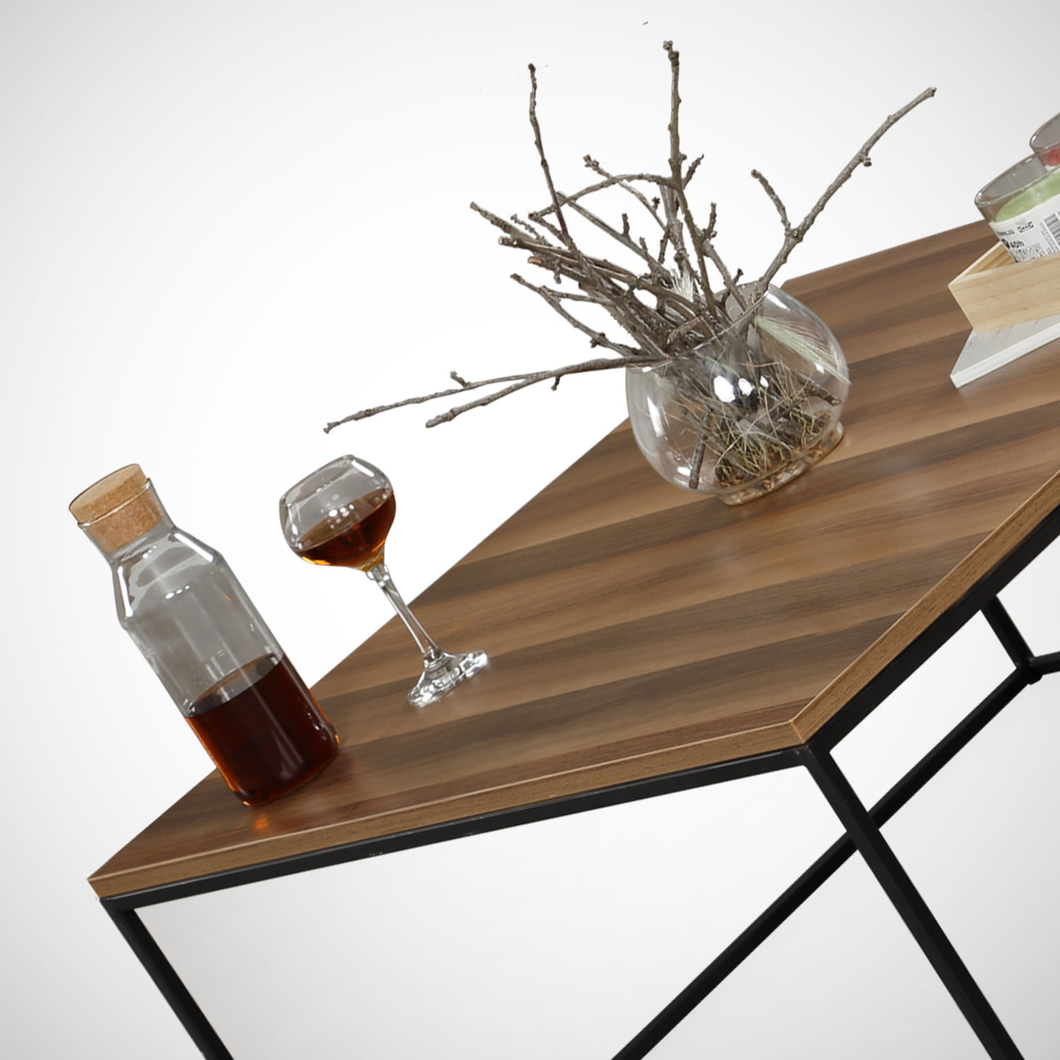 Masuta de cafea, Hanah Home, pal melaminat, nuc, 75x75x43 cm — imaginea 5
