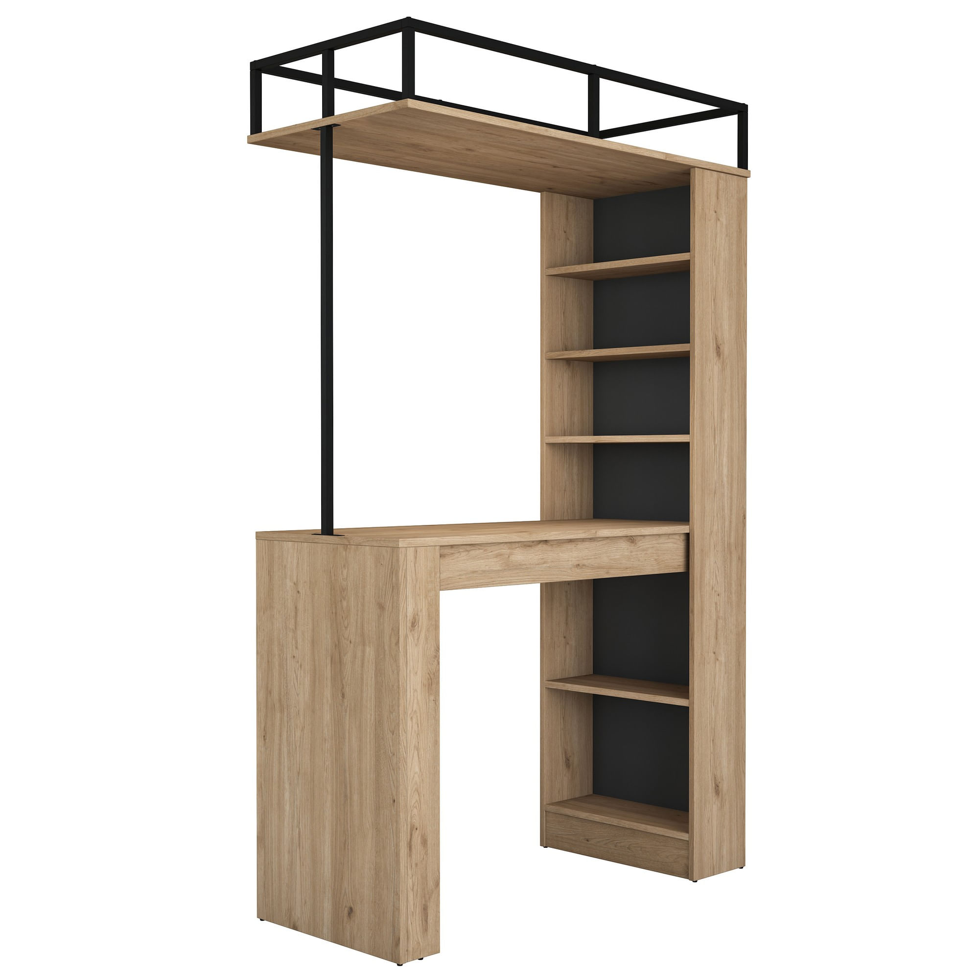 Masa dining, Hanah Home, pal melaminat, nuc, negru, 120x55.6x198.8 cm