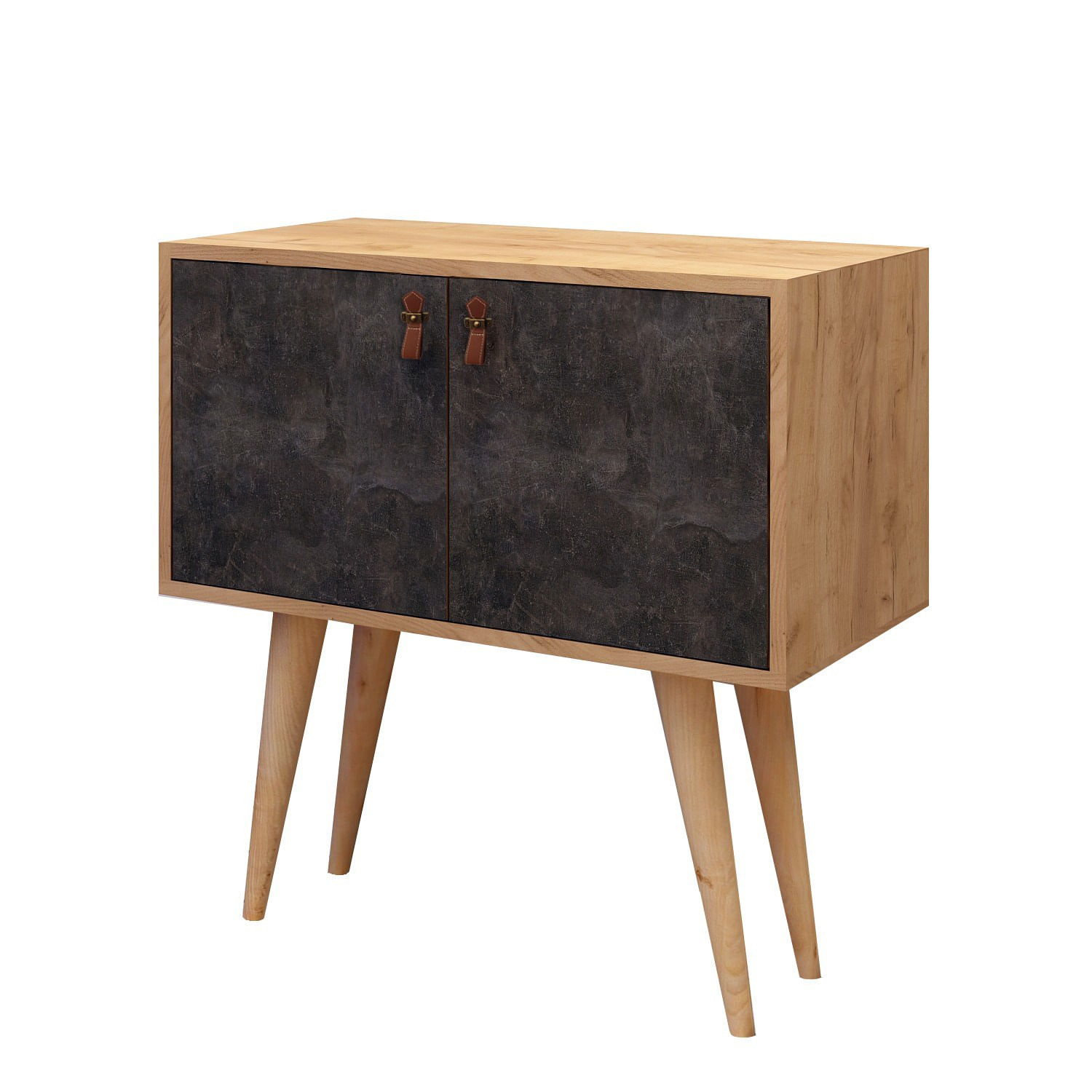 Consola, Hanah Home, pal melaminat, stejar si gri inchis, 80x80x80 cm — imaginea 3