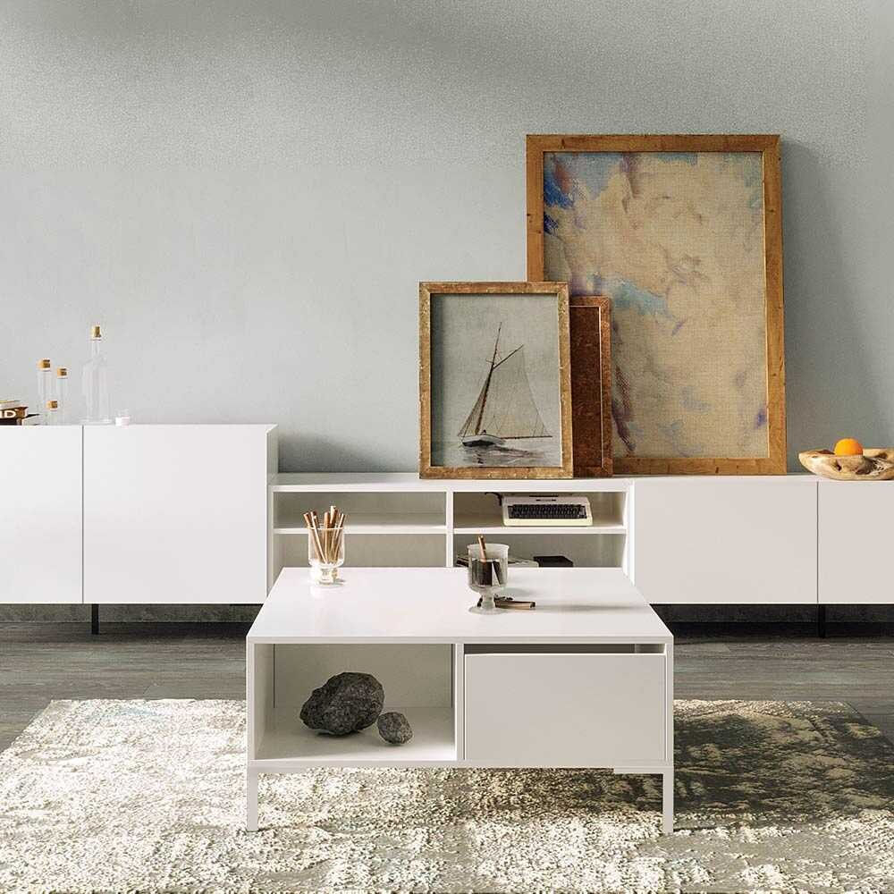 Masuta de cafea, Hanah Home, pal melaminat, alb diamant, 90x90x42 cm — imaginea 6