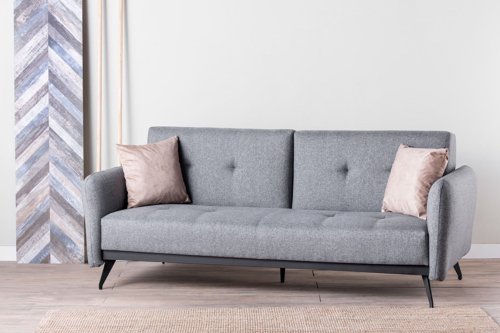 Canapea extensibila, Atelier Del Sofa, structura metalica, stofa in, gri, 190x125 cm — imaginea 12