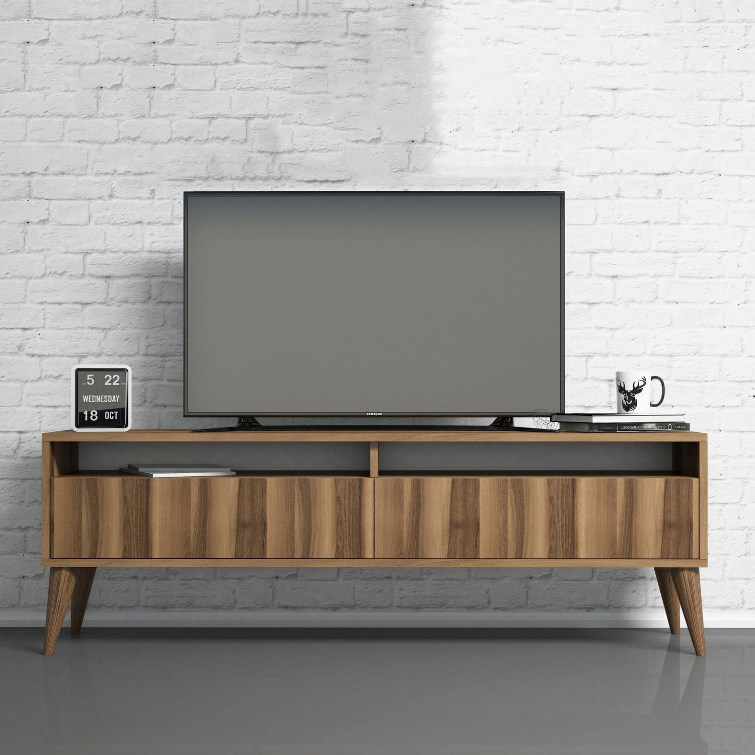 Comoda tv, Hanah Home, pal melaminat, nuc, 150x50x30 cm, 845HCT5507 — imaginea 5