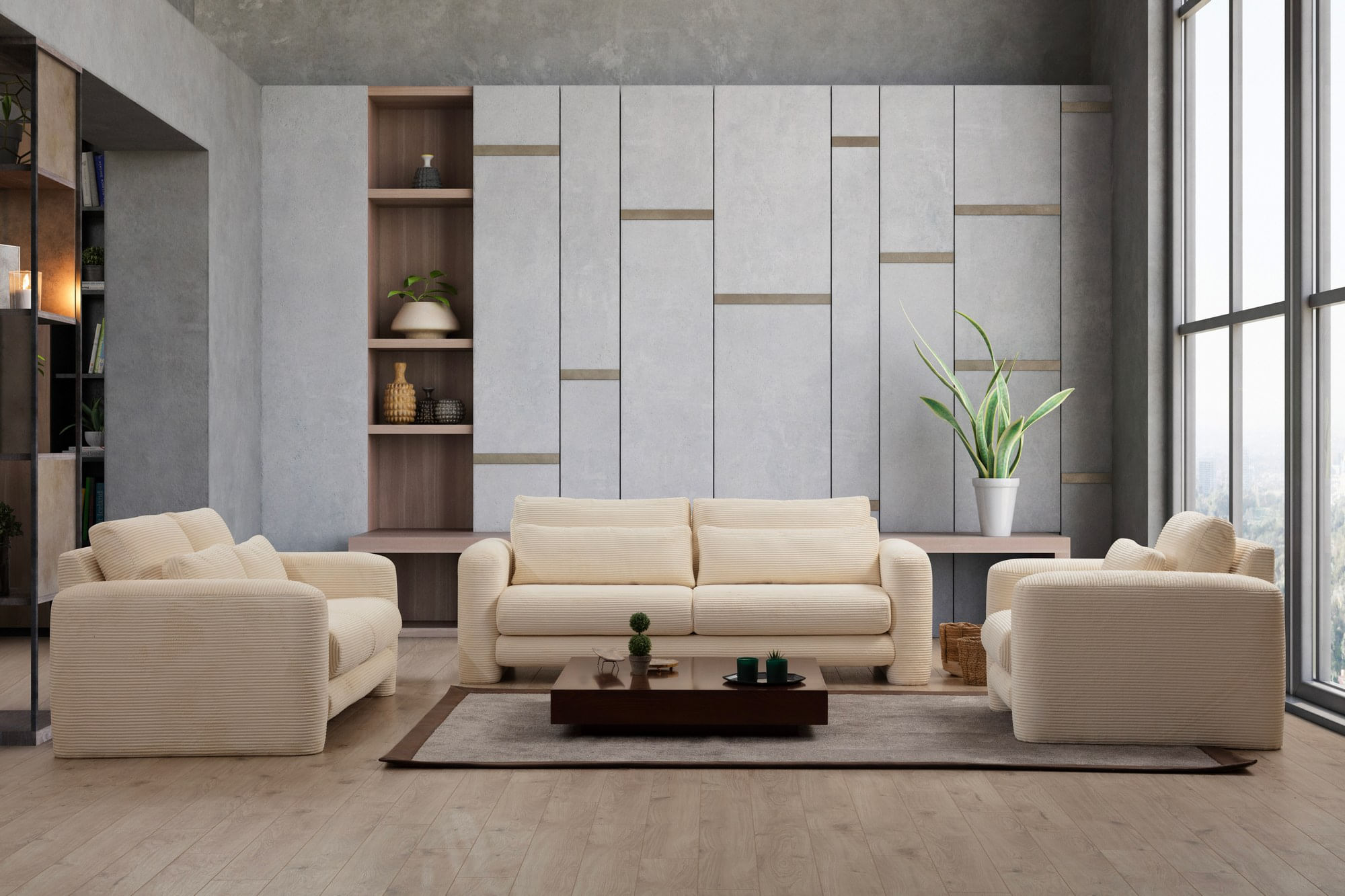 Fotoliu, Atelier Del Sofa, lemn fag si pal, bej, 98x97x73 cm — imaginea 5