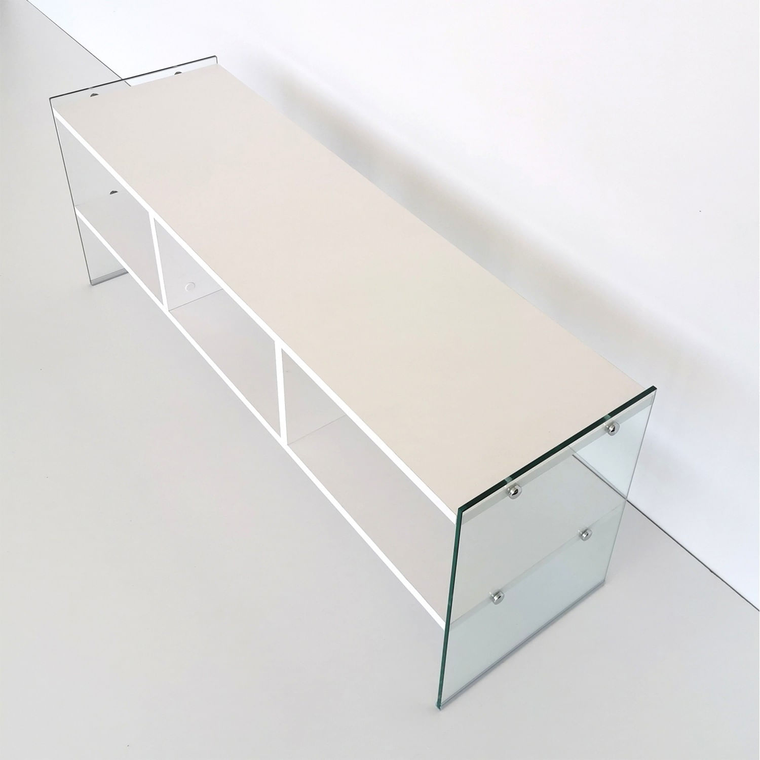 Comoda tv, Hanah Home, panou aglomerat melaminat, alb, 120x35x45 cm — imaginea 2