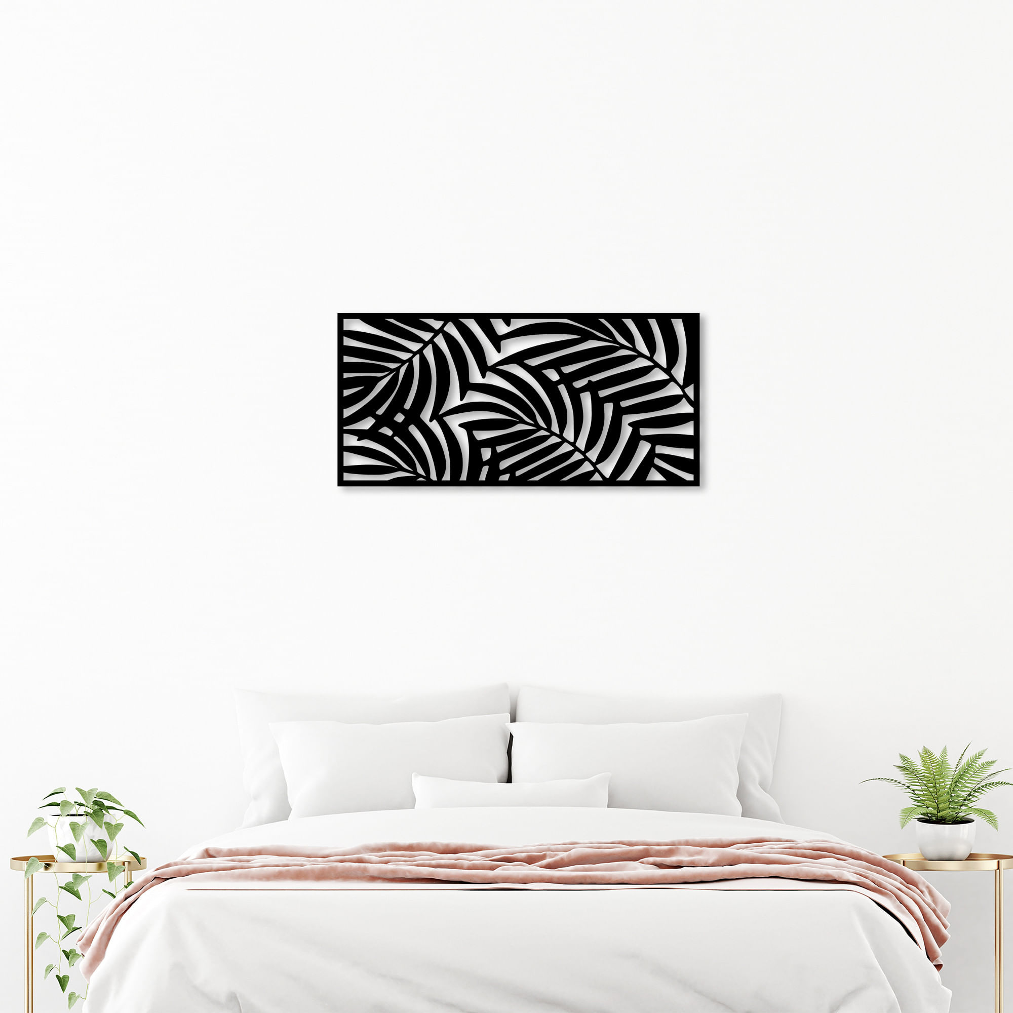 Panou decorativ de perete, Wallxpert, metal, negru, 100x48 cm, 891TNL1964