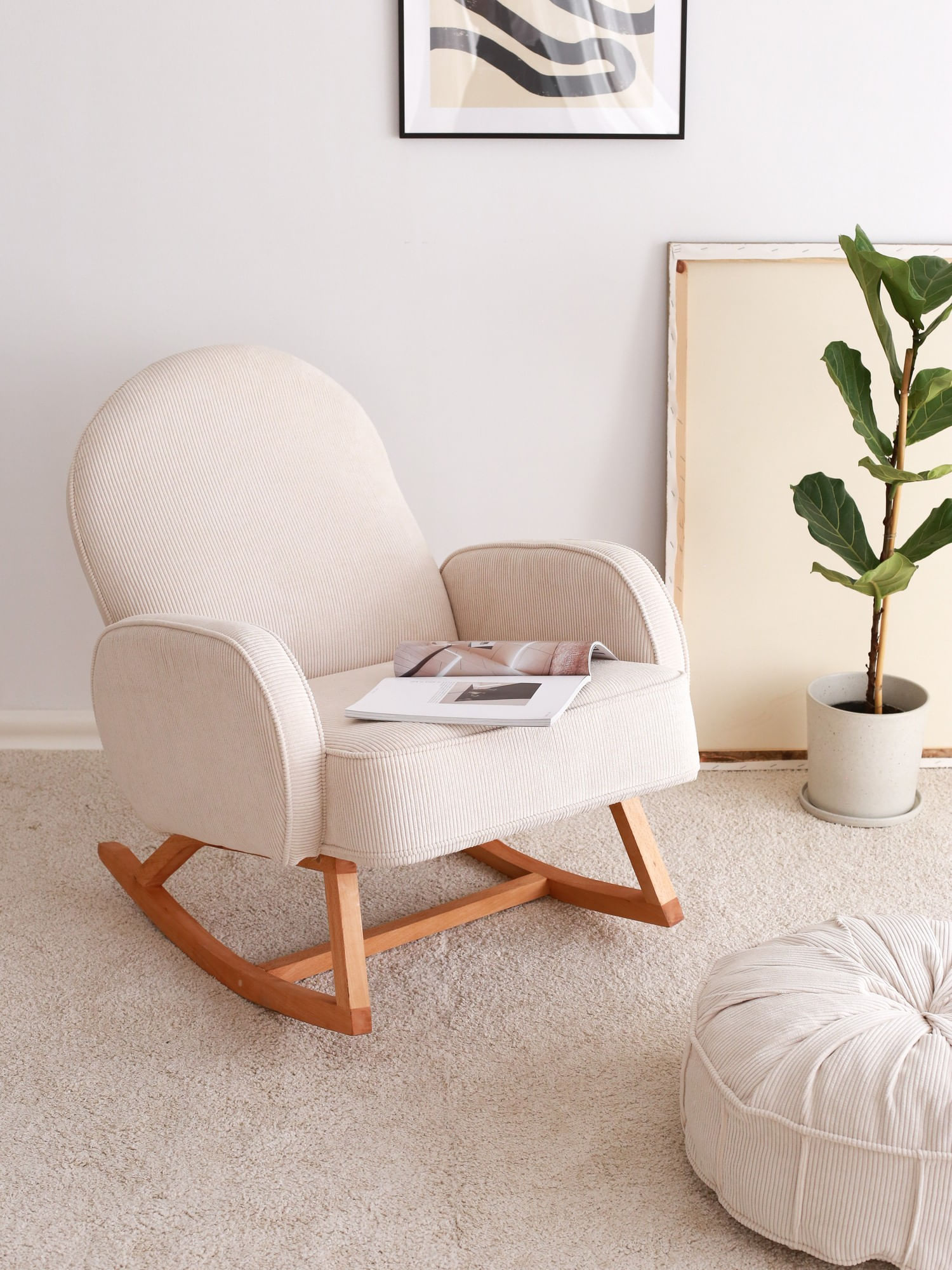 Fotoliu, Atelier Del Sofa, catifea, alb, 75x91x91 cm — imaginea 5