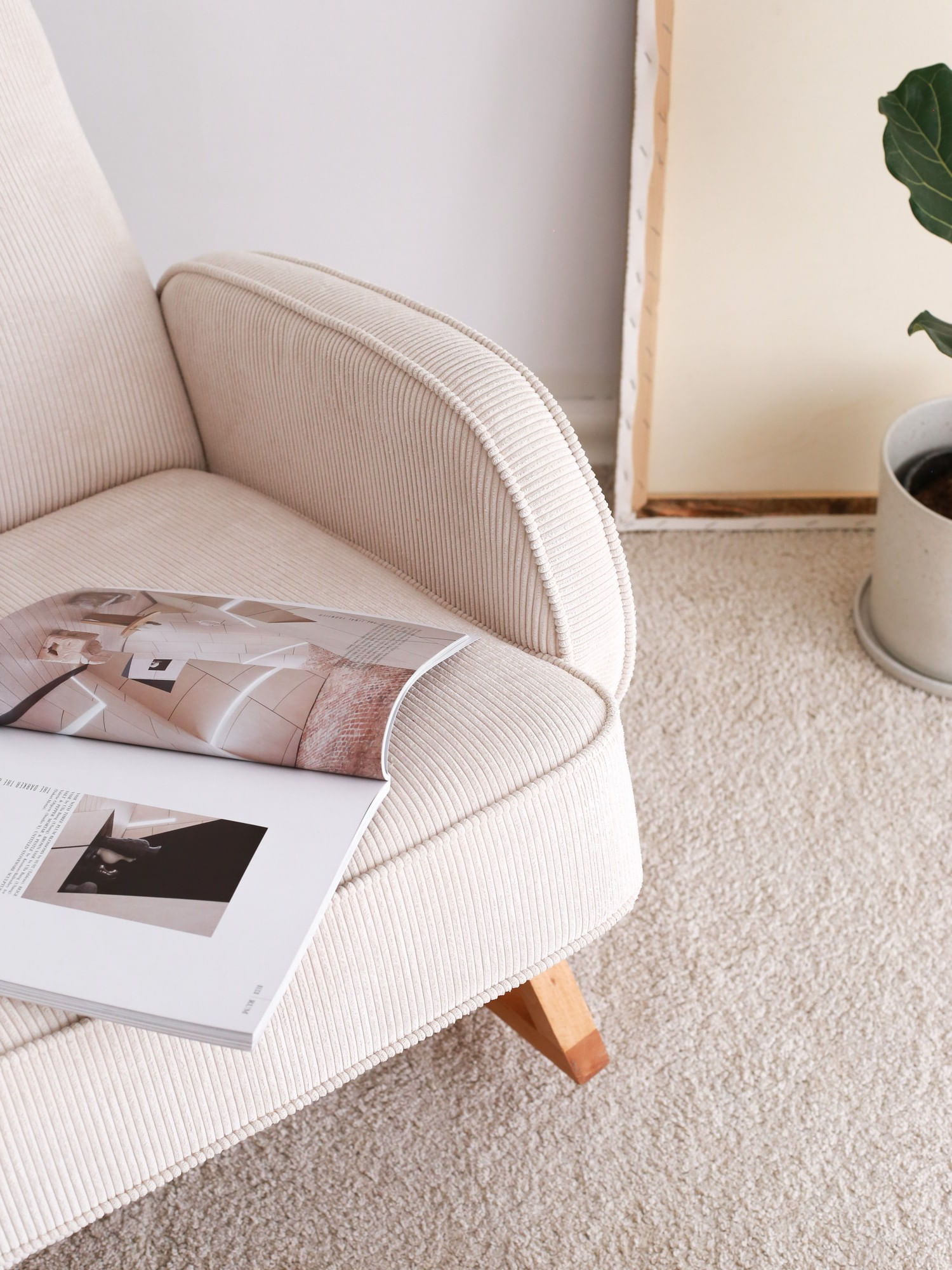 Fotoliu, Atelier Del Sofa, catifea, alb, 75x91x91 cm — imaginea 8