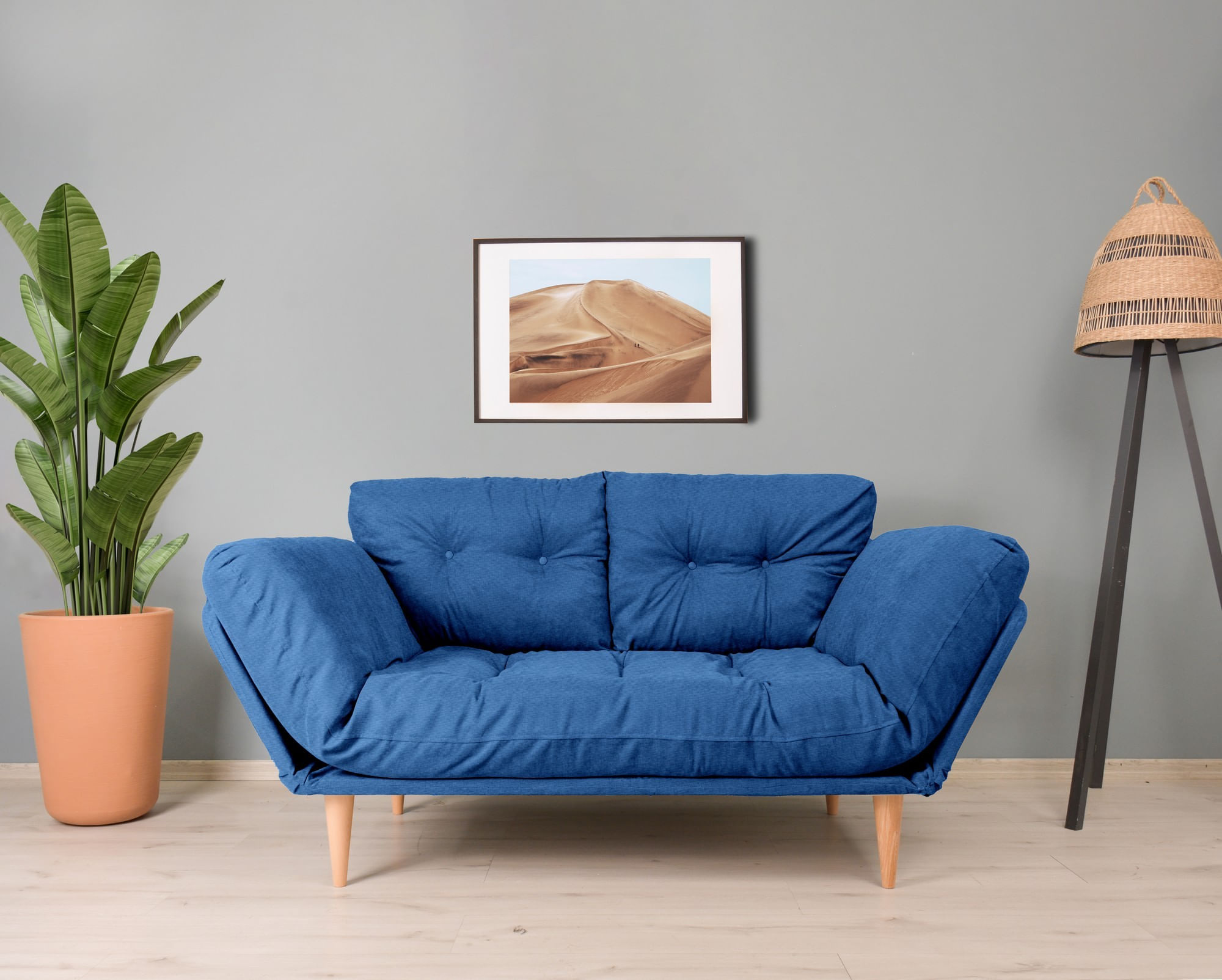 Canapea extensibila, Atelier Del Sofa, stofa tip in, albastru parliament, 200x70 cm — imaginea 4