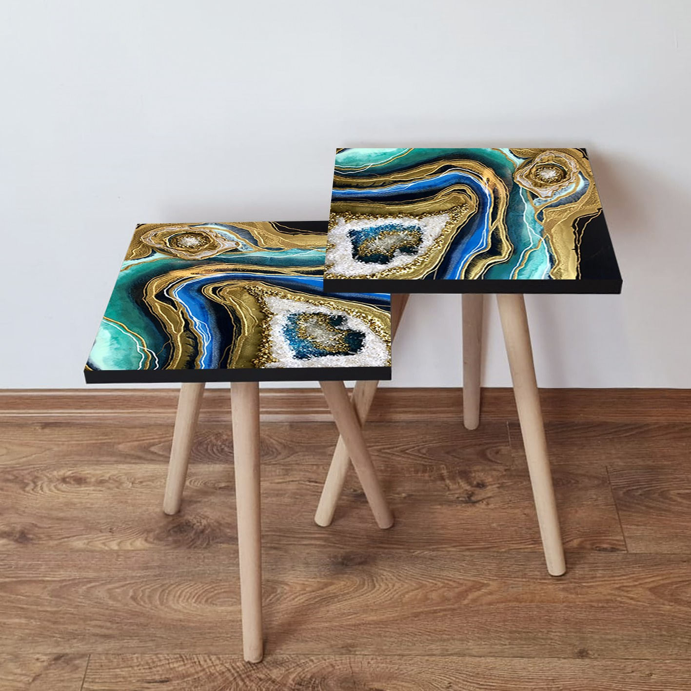 Set masute de cafea, Hanah Home, mdf, multicolor, 35x35x47 cm, 481LNA2326