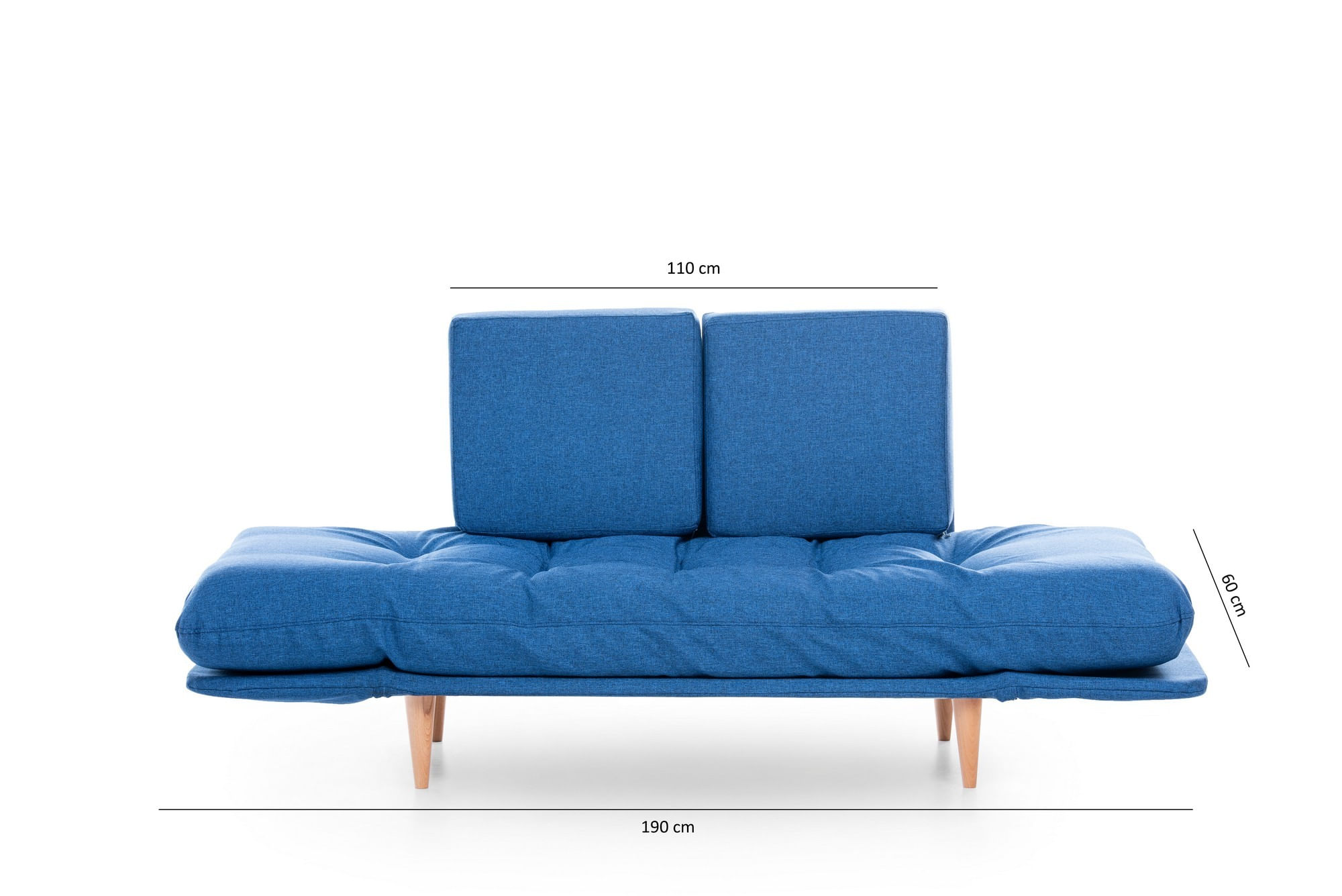 Canapea extensibila, Atelier Del Sofa, stofa tip in, albastru parliament, 200x70 cm — imaginea 9