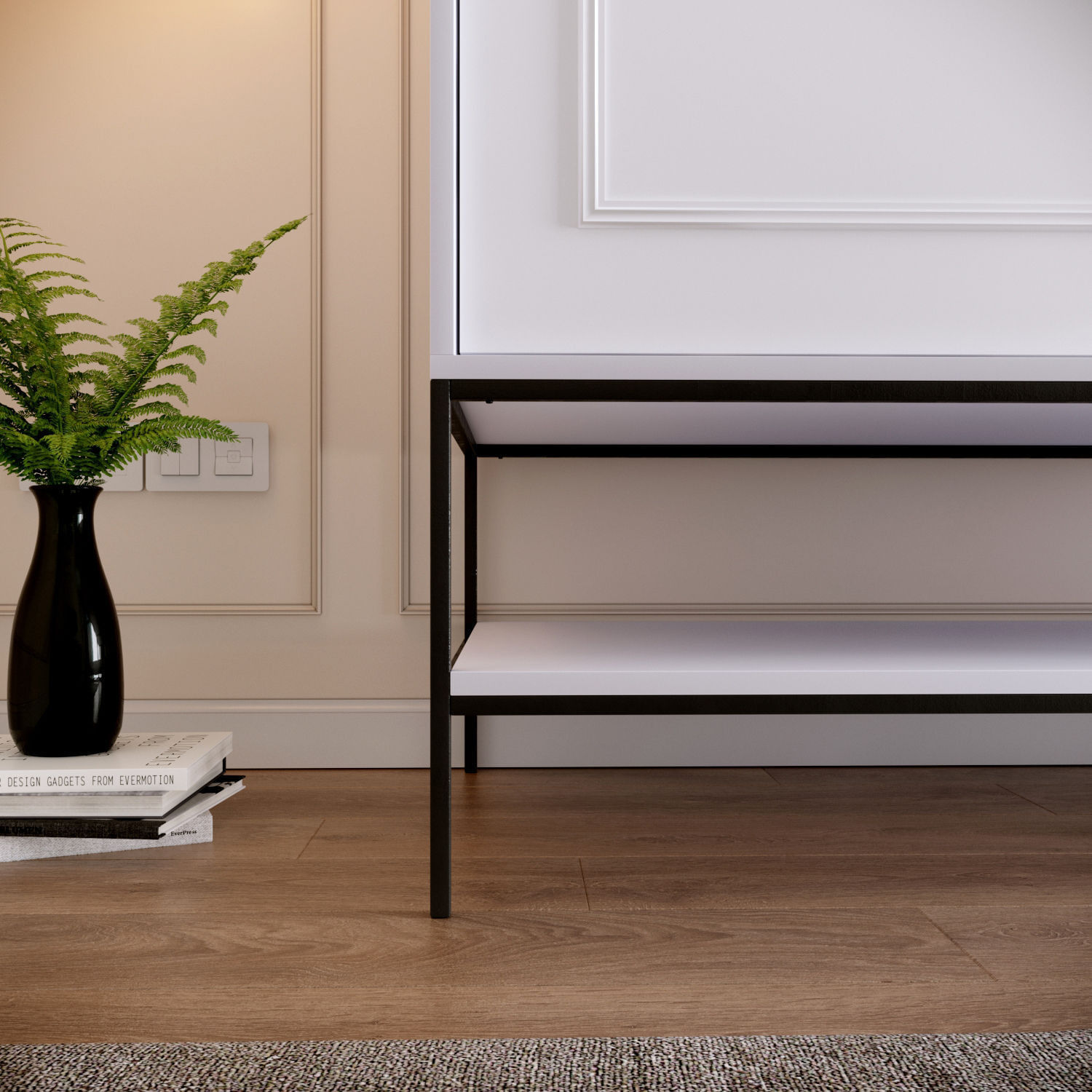 Sifonier, Hanah Home, pal melaminat, alb, 190x57x200 cm — imaginea 2