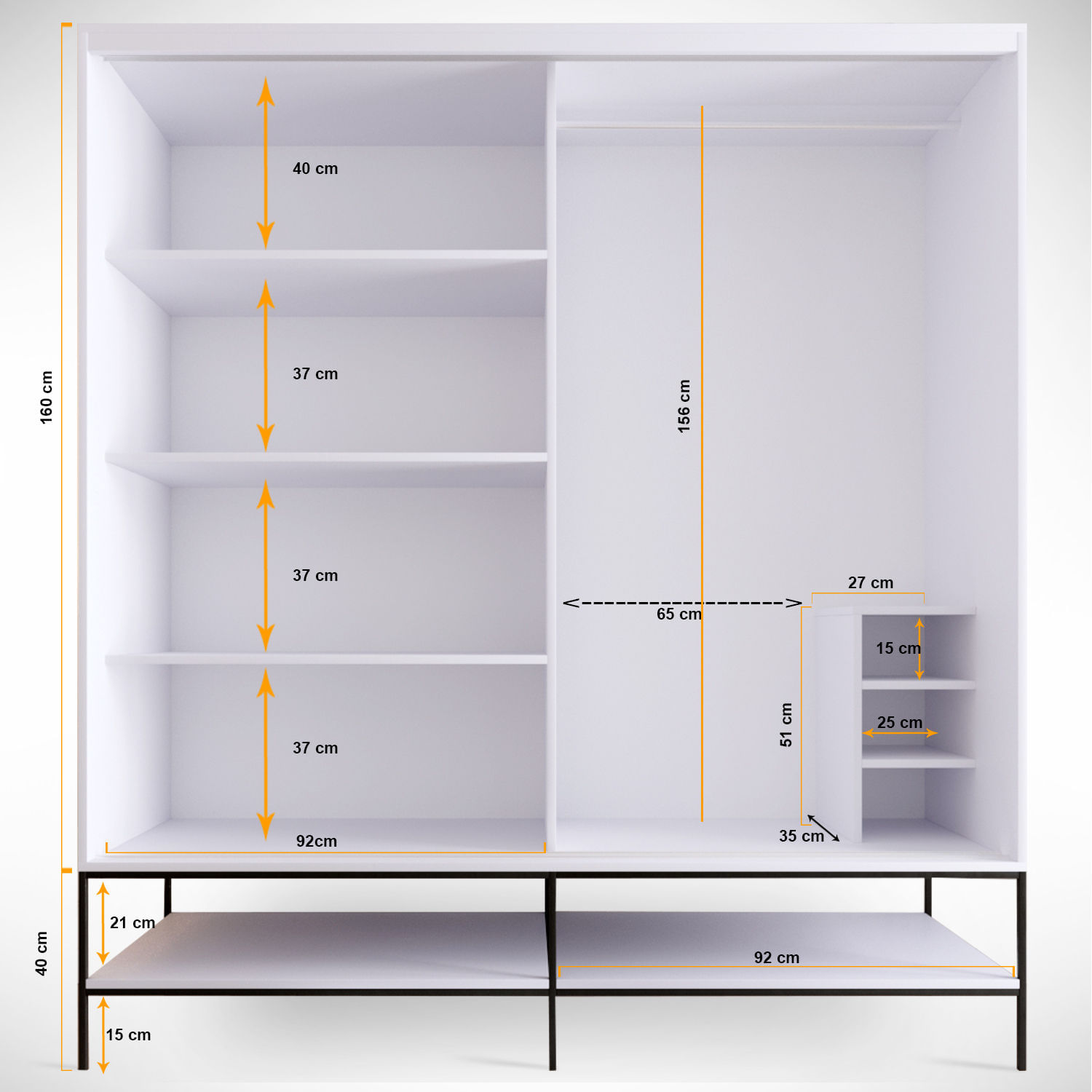 Sifonier, Hanah Home, pal melaminat, alb, 190x57x200 cm — imaginea 4