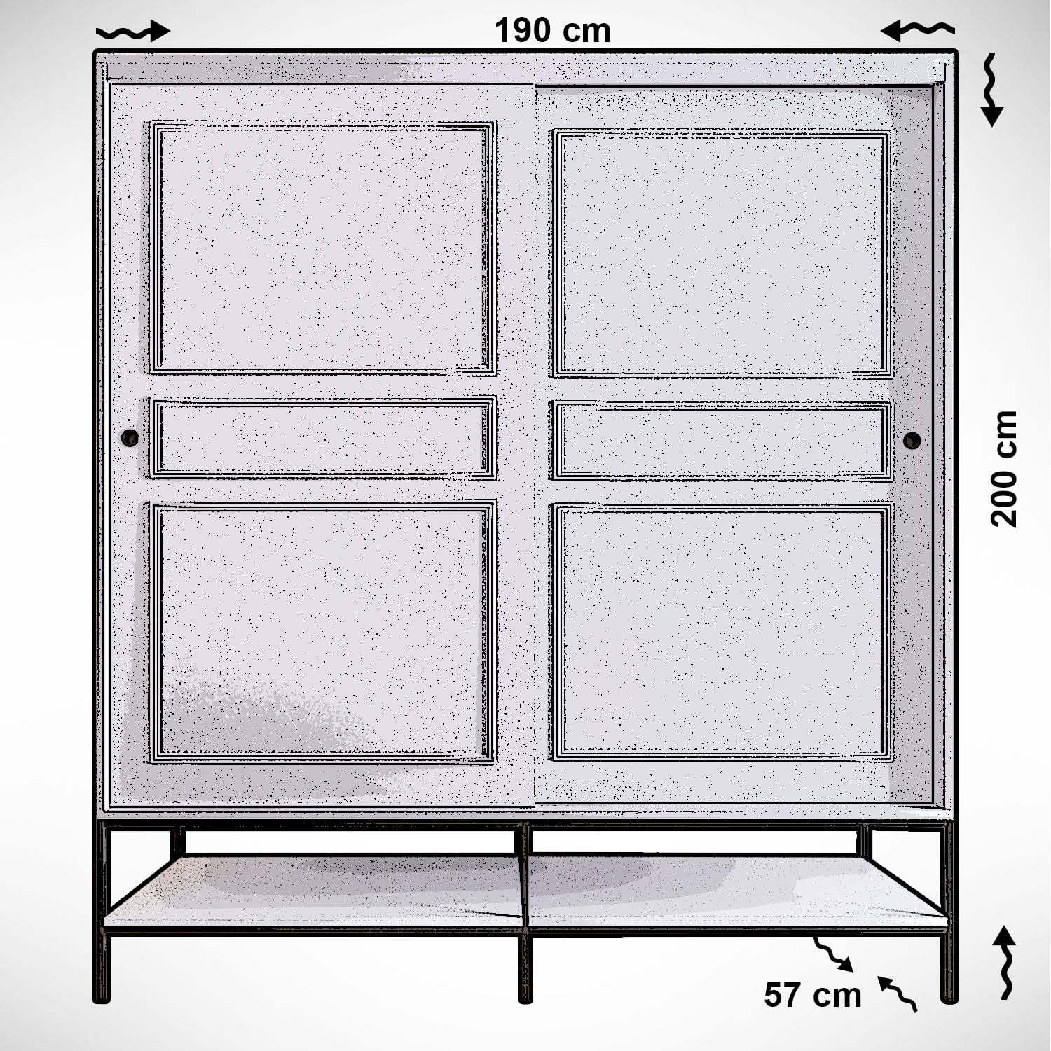 Sifonier, Hanah Home, pal melaminat, alb, 190x57x200 cm — imaginea 10