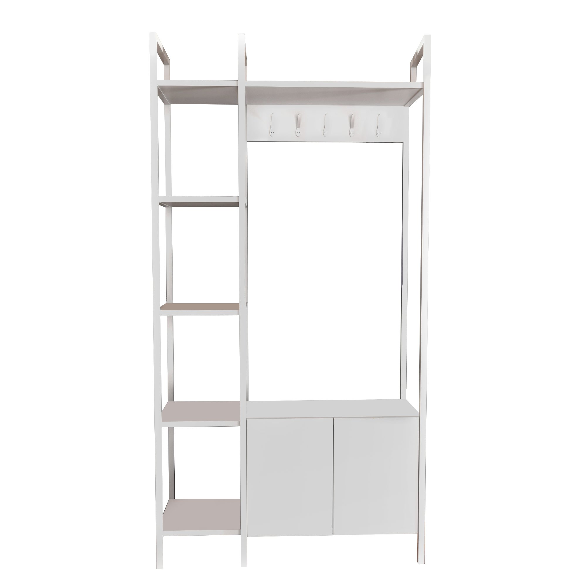 Cuier, Hanah Home, pal melaminat, alb, 90x35x175 cm — imaginea 2
