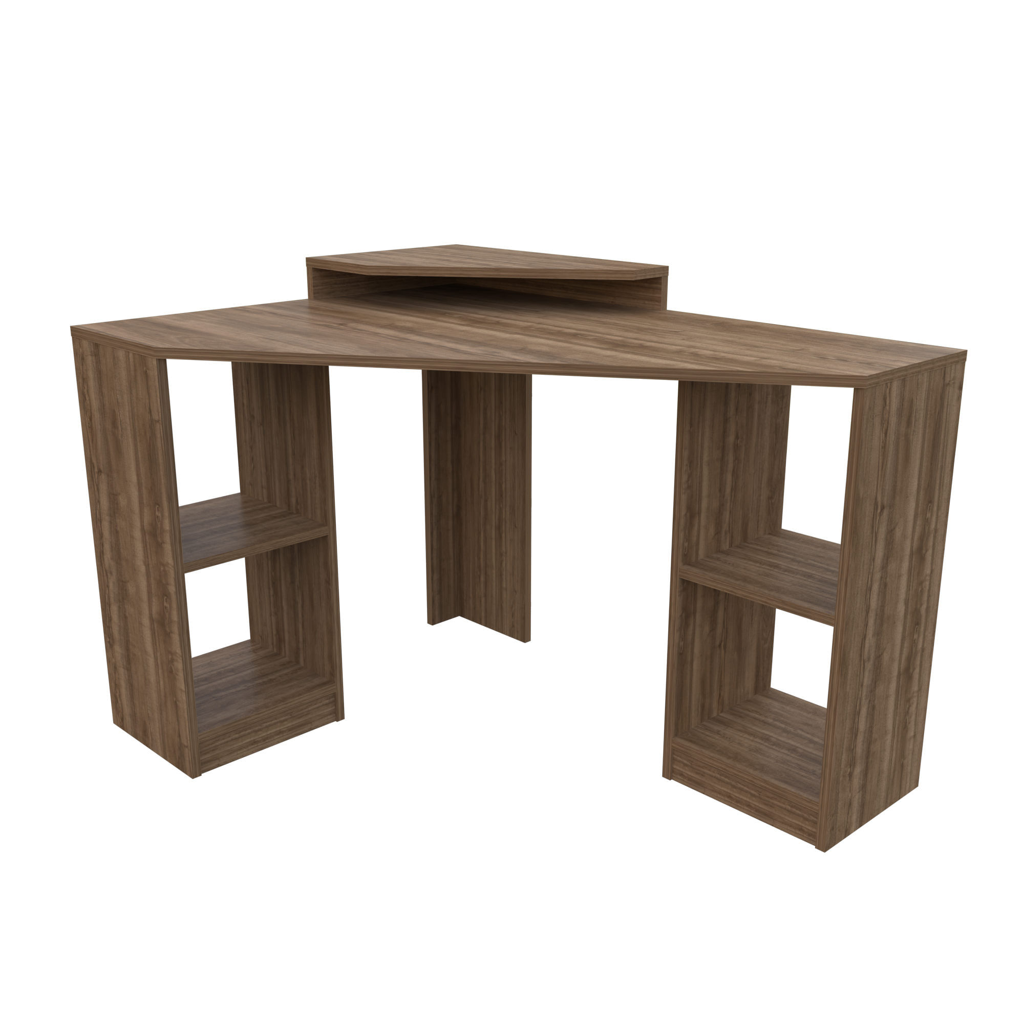 Birou, Hanah Home, pal melaminat, nuc, 120x90x76.8 cm — imaginea 4