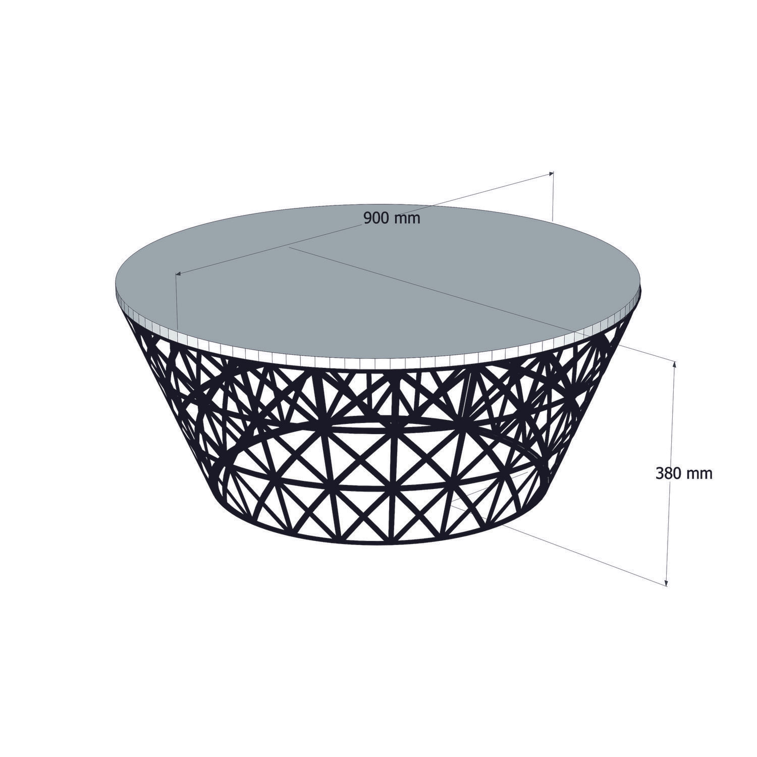 Masuta de cafea, Hanah Home, pal melaminat, nuc si negru, 90x90x38 cm, 845HCT5223 — imaginea 3