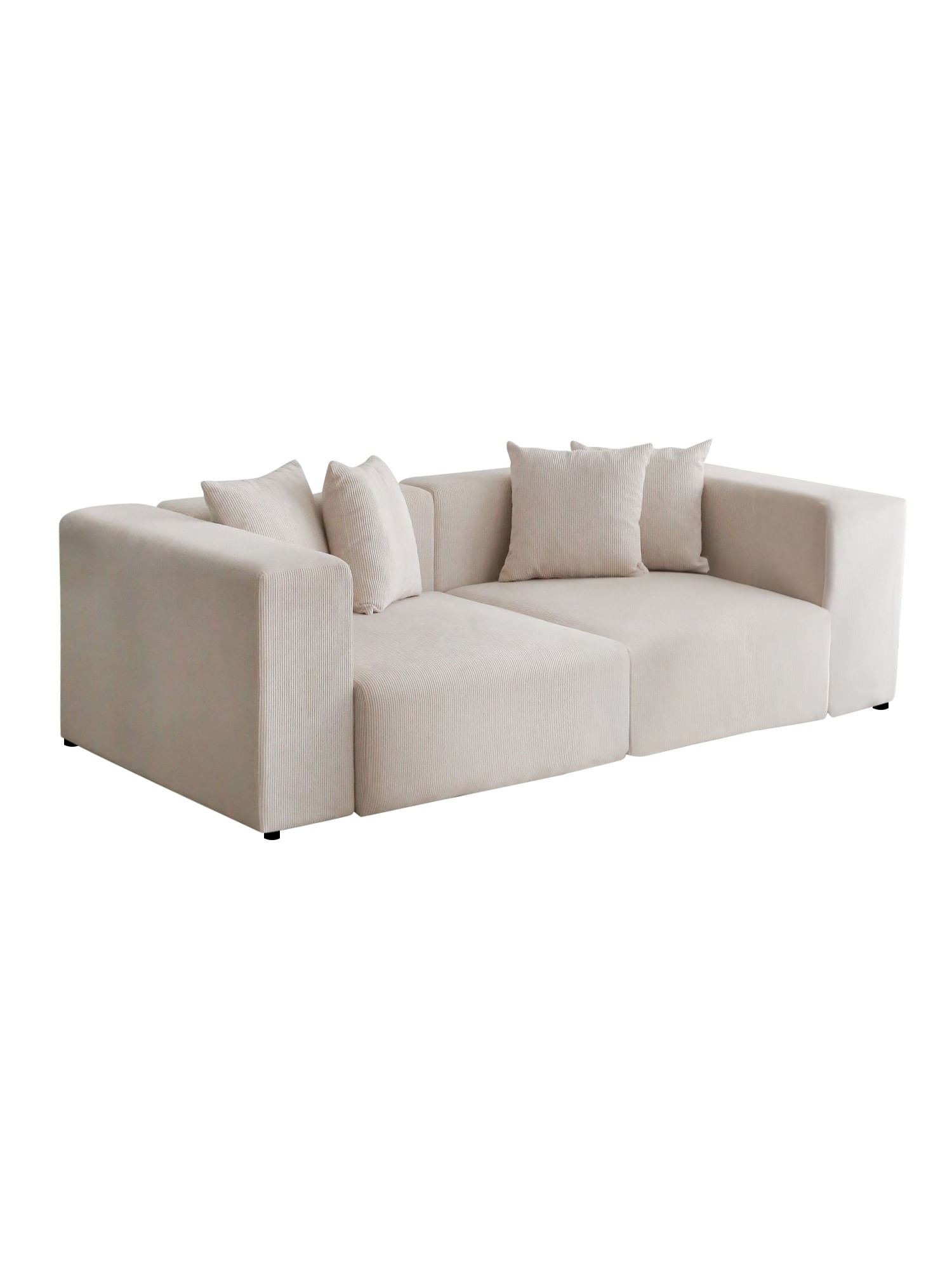 Canapea 3 locuri, Atelier Del Sofa, catifea, alb, 222x110x89 cm — imaginea 2