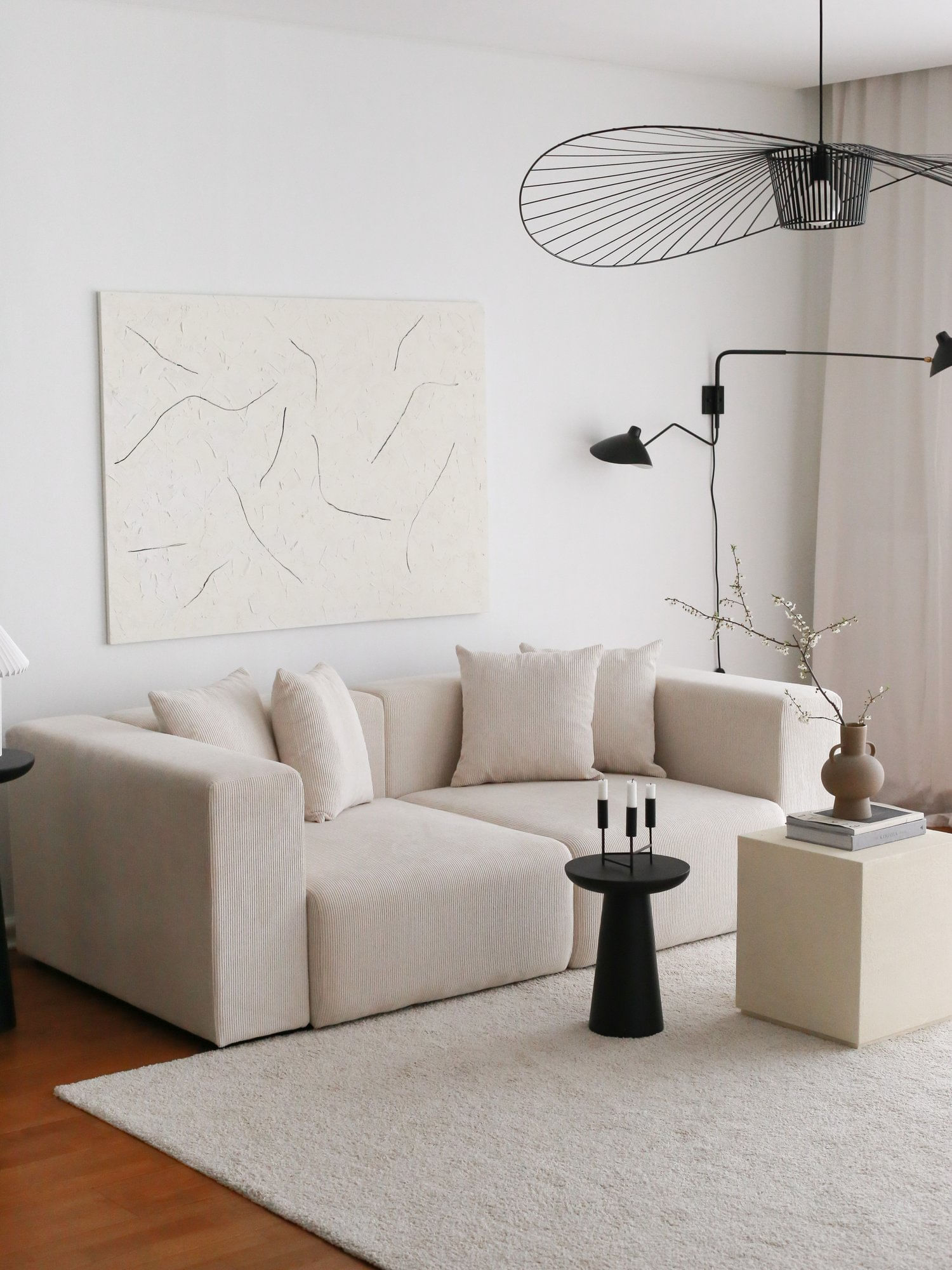 Canapea 3 locuri, Atelier Del Sofa, catifea, alb, 222x110x89 cm — imaginea 8