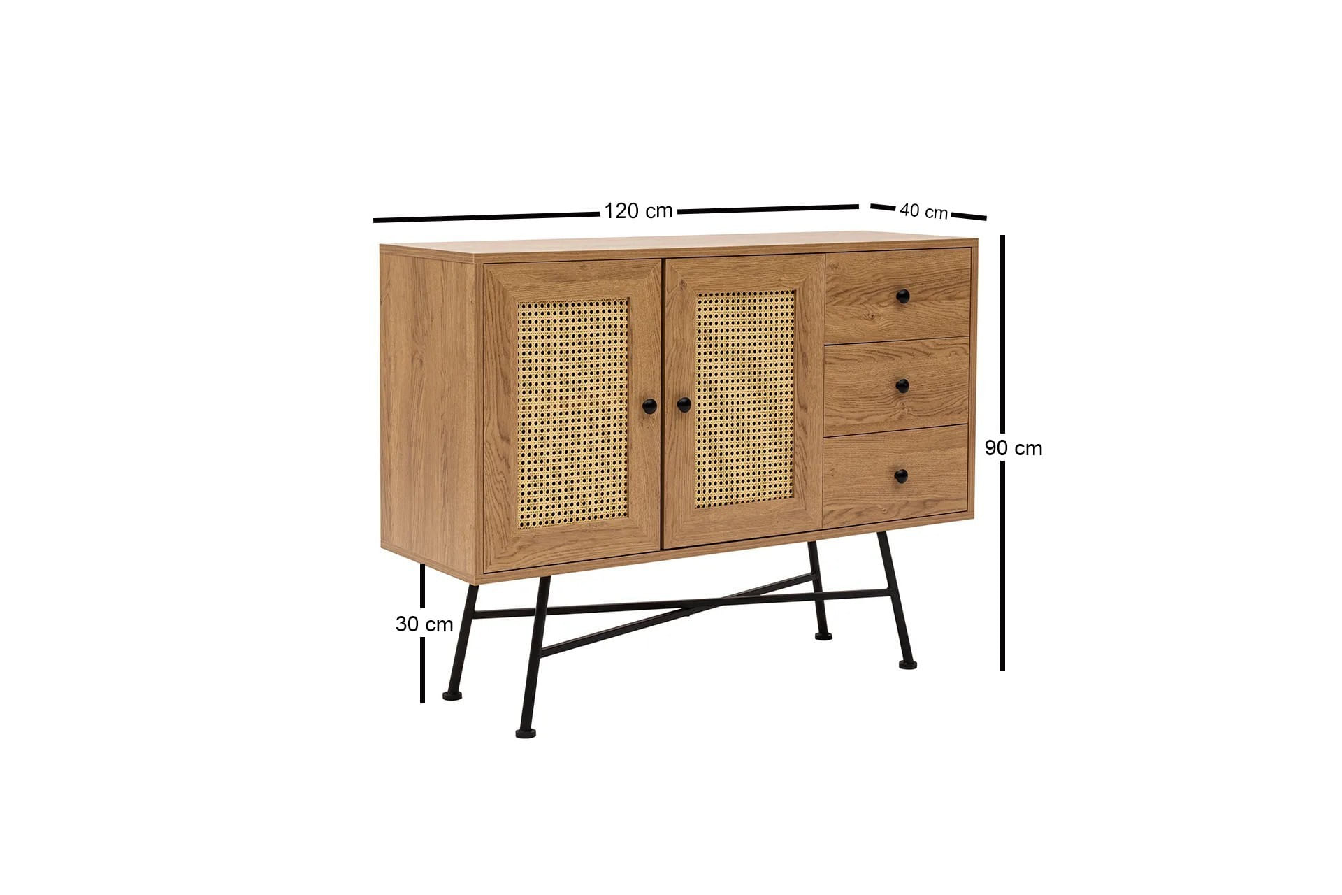 Consola, Hanah Home, pal melaminat, natural, 120x40x90 cm — imaginea 8