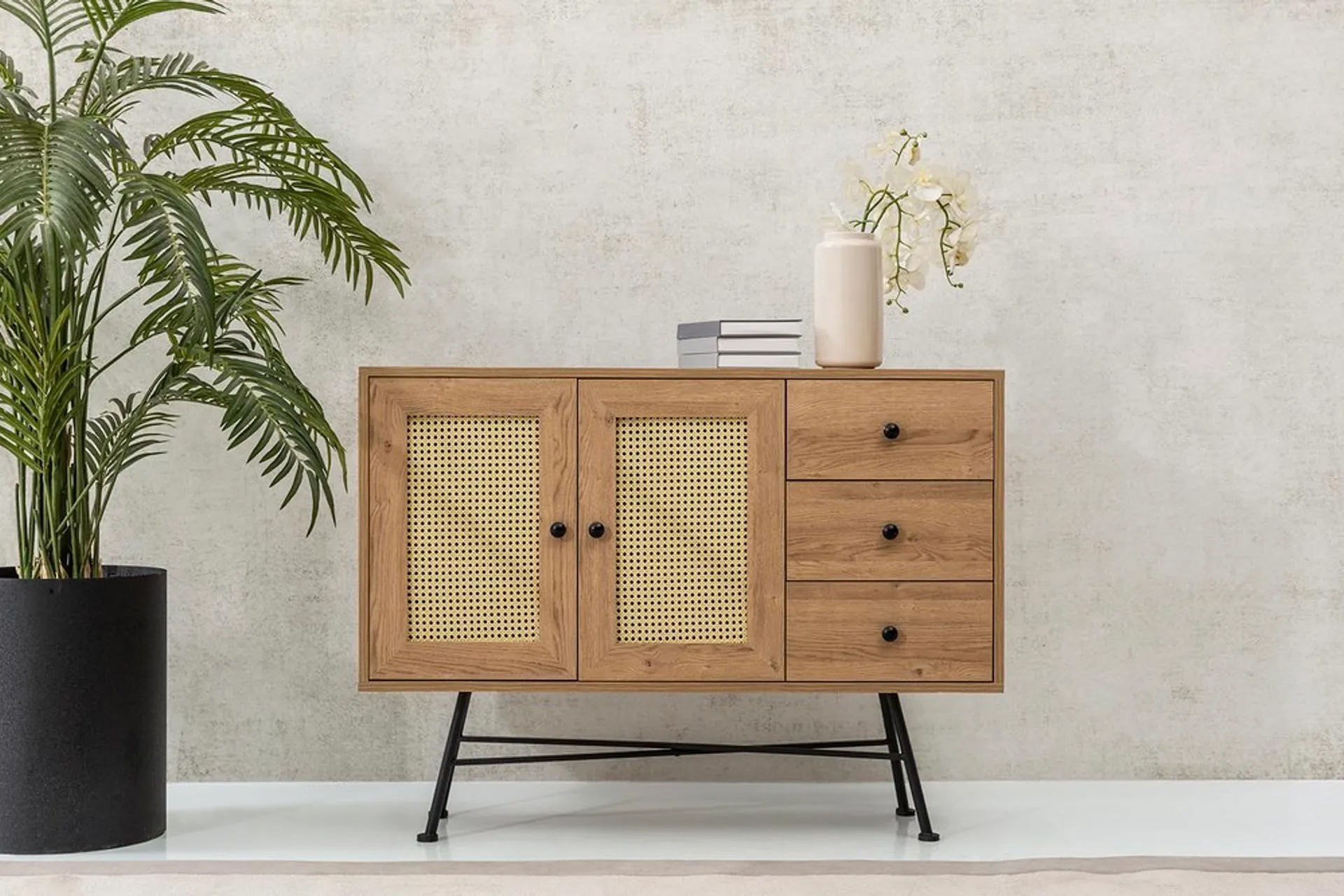 Consola, Hanah Home, pal melaminat, natural, 120x40x90 cm — imaginea 12
