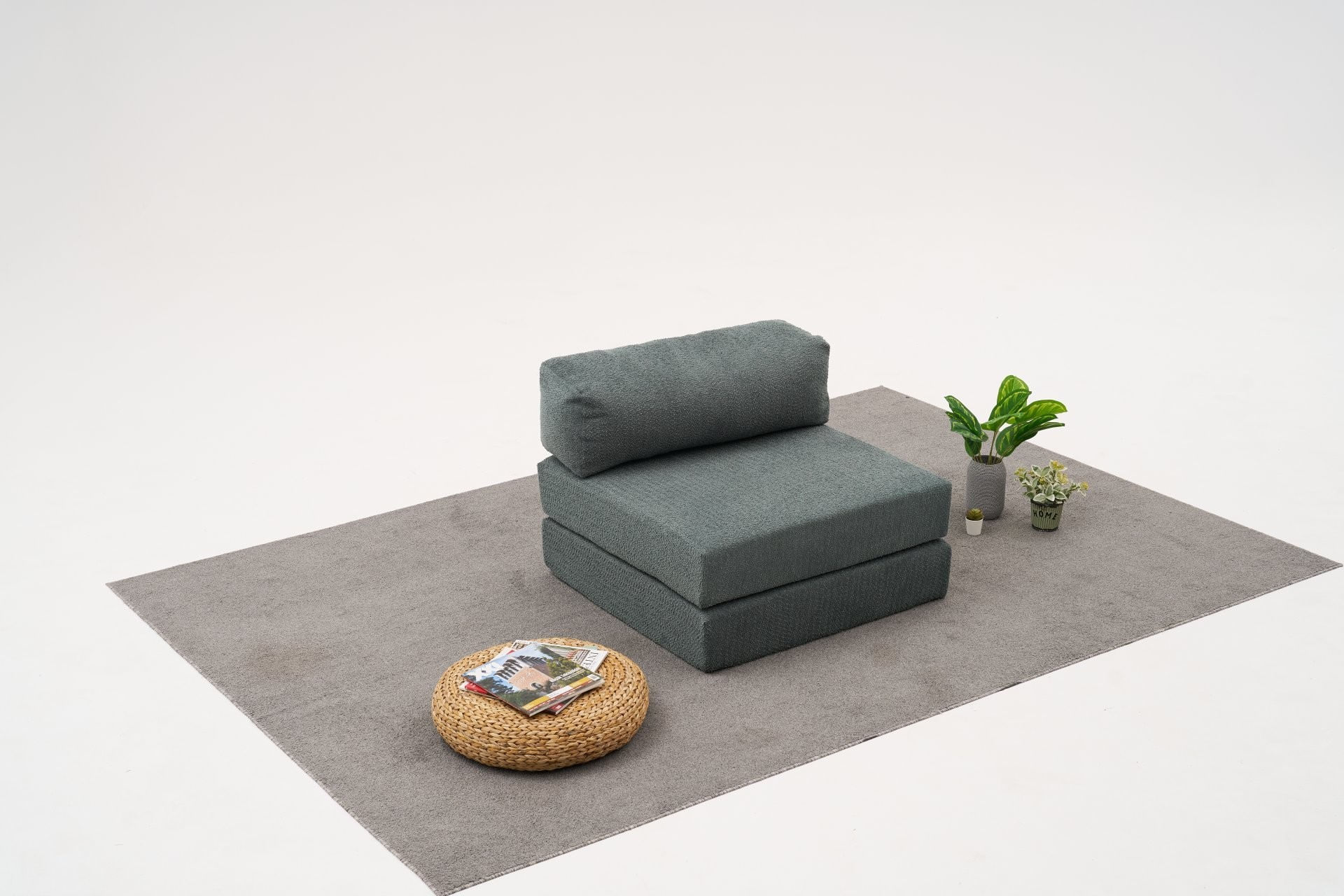 Canapea 1 loc, Atelier Del Sofa, chenille, verde, 95x75x95 cm — imaginea 2