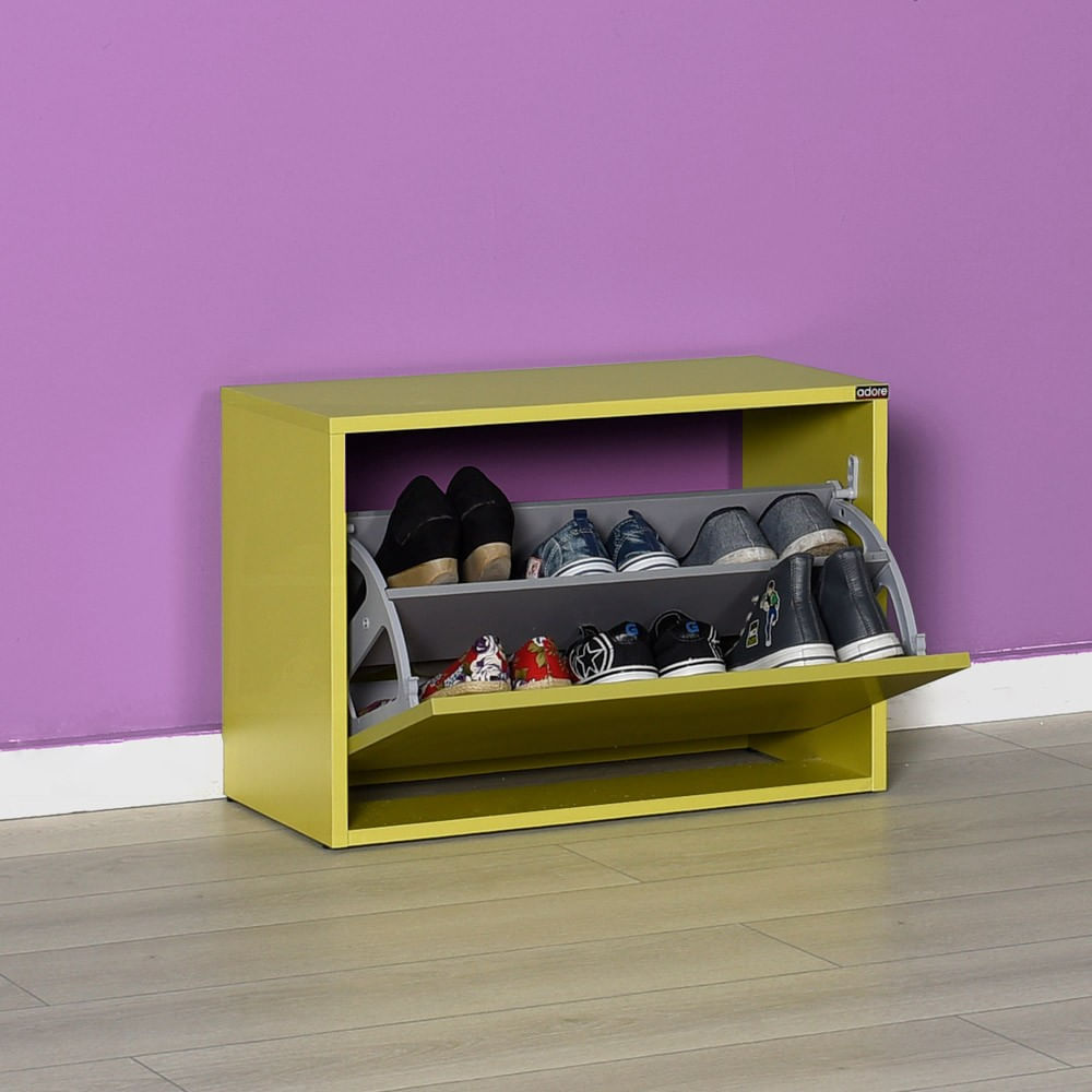 Dulap pentru pantofi, Hanah Home, pal melaminat, verde, 60x42x30 cm